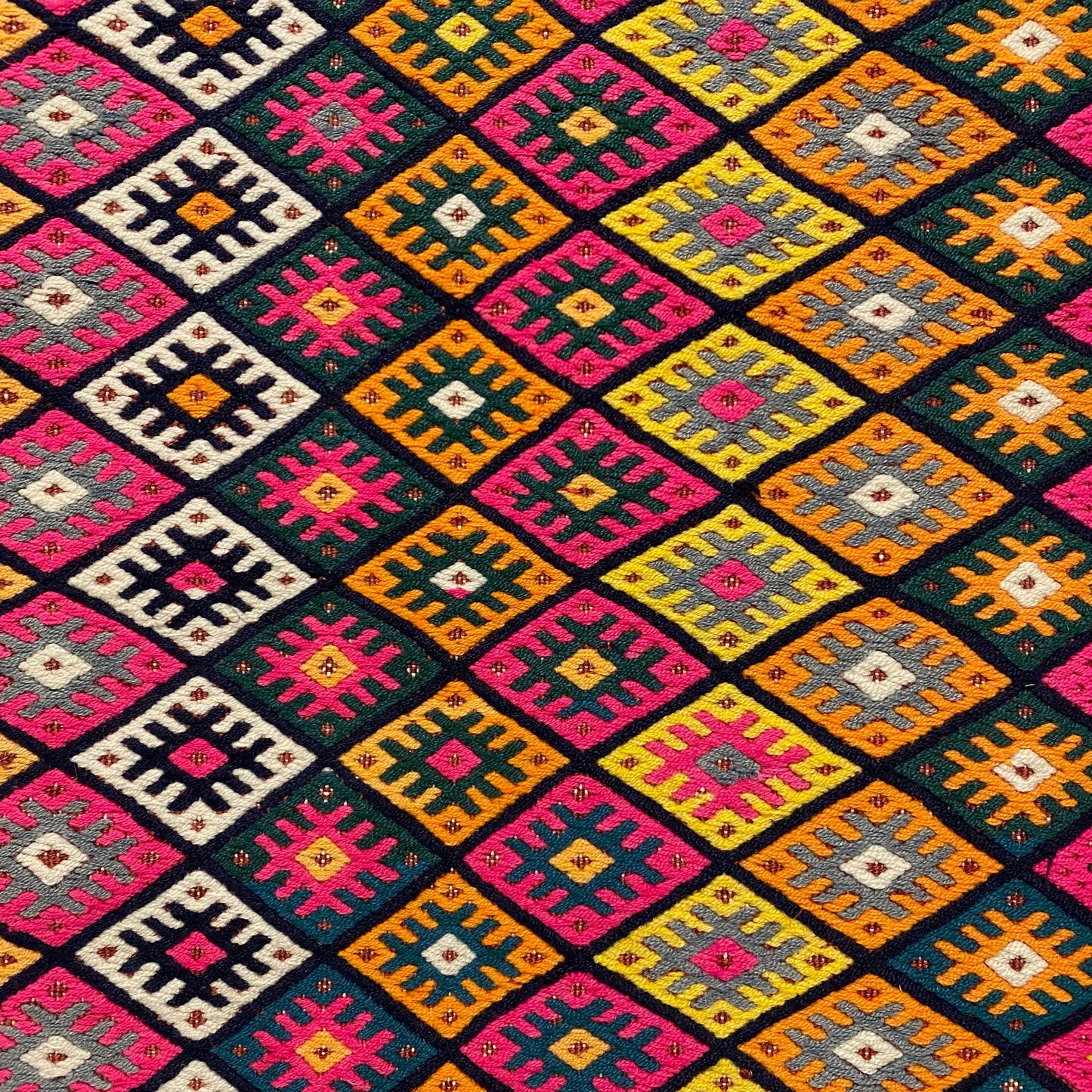 Hand Embroidered Intricate Design Turkish Kilim Rug - Kilim Art Gallery