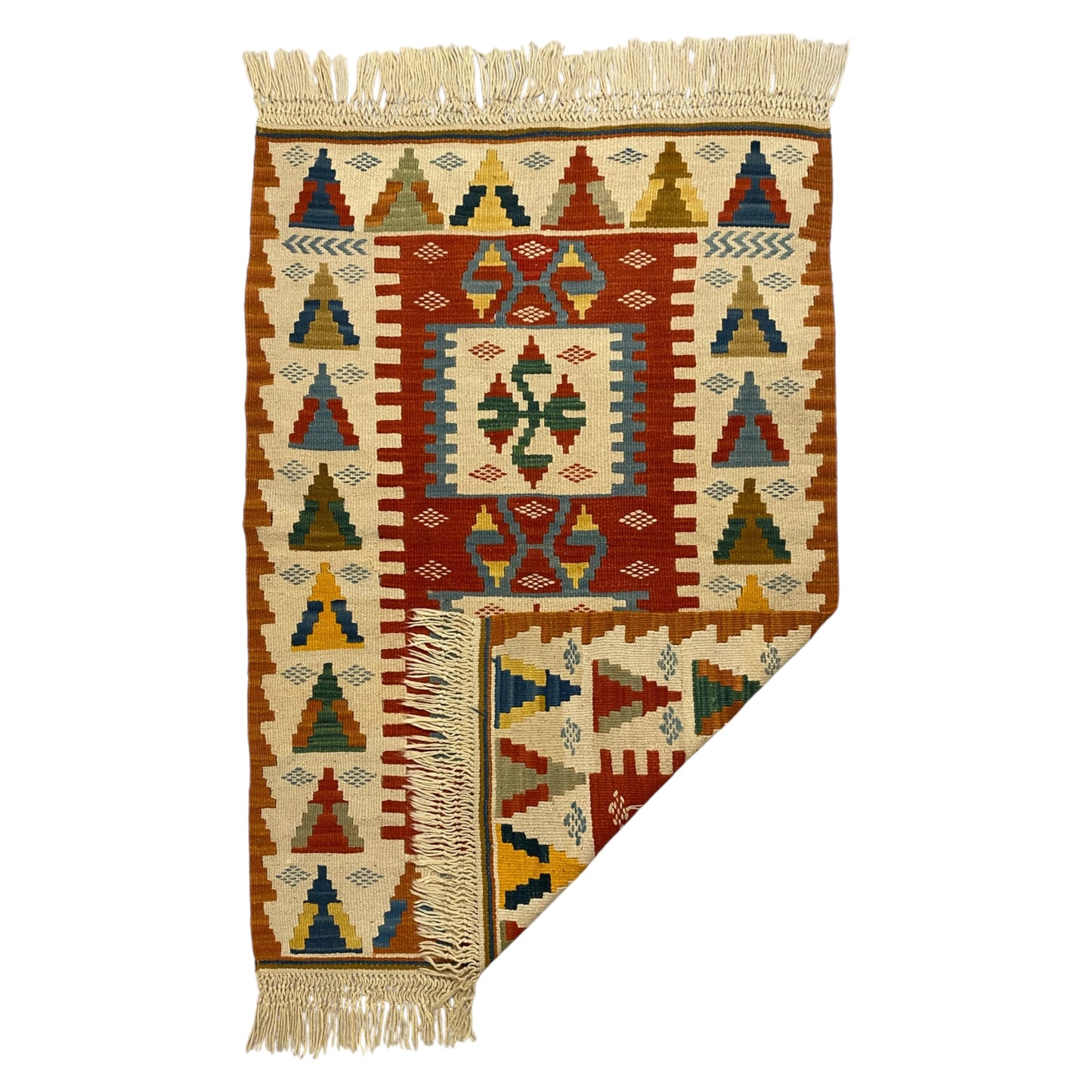 Handmade Kilim Rug Terracotta Color - Kilim Art Gallery