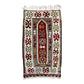 Kula Ghordes prayer kilim rug full view with mihrab design, vintage Anatolian prayer rug