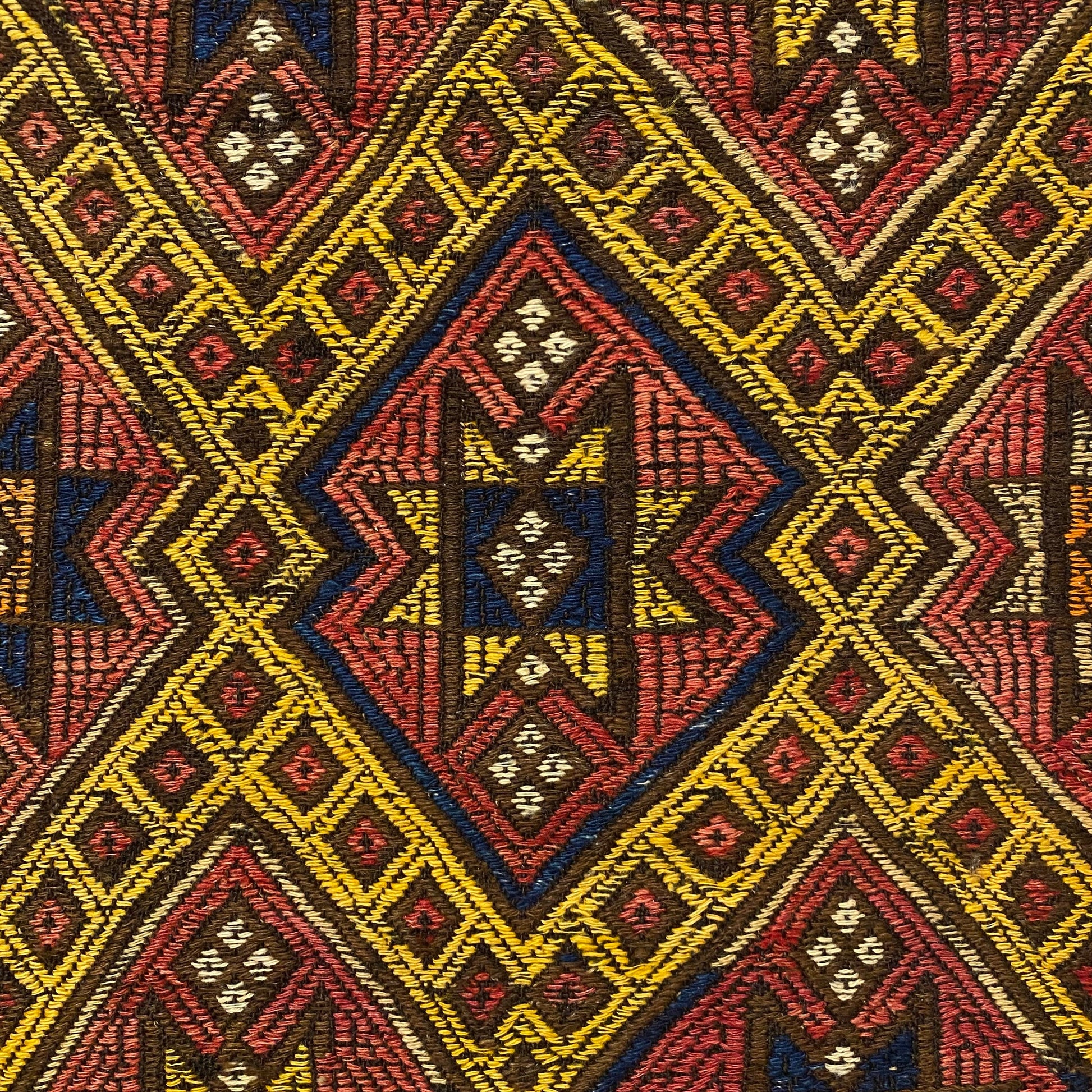 Large Tribal Hand Embroidered Area Kilim Rug - Kilim Art Gallery