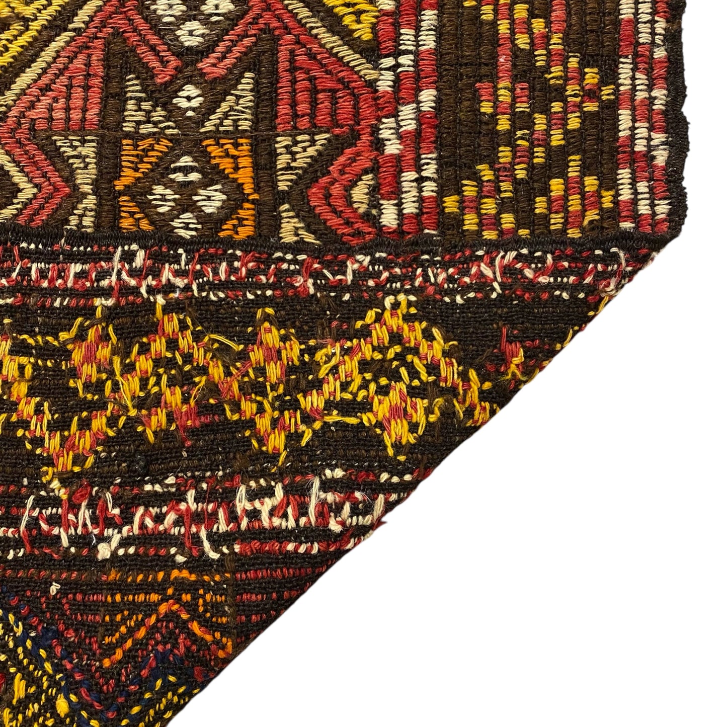 Large Tribal Hand Embroidered Area Kilim Rug - Kilim Art Gallery