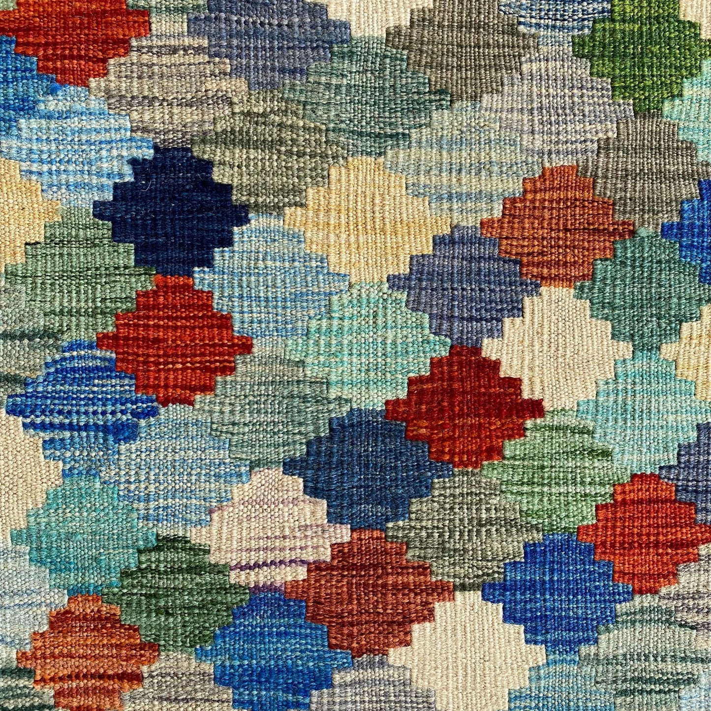 Modern Art Checkered Design Abstract Kilim Runner Rug - Kilim Art Gallery
