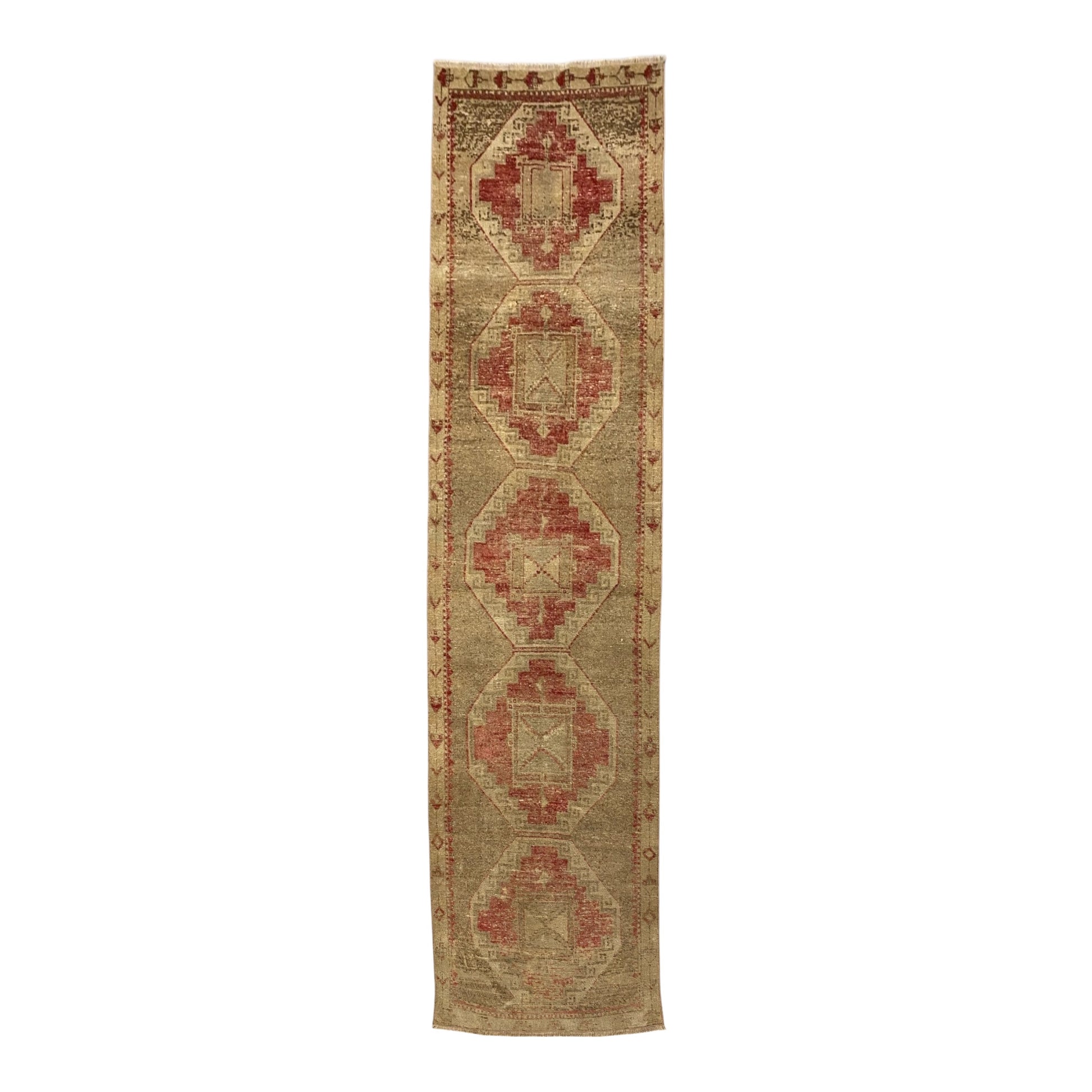 Muted Color Oushak Runner Rug - Kilim Art Gallery