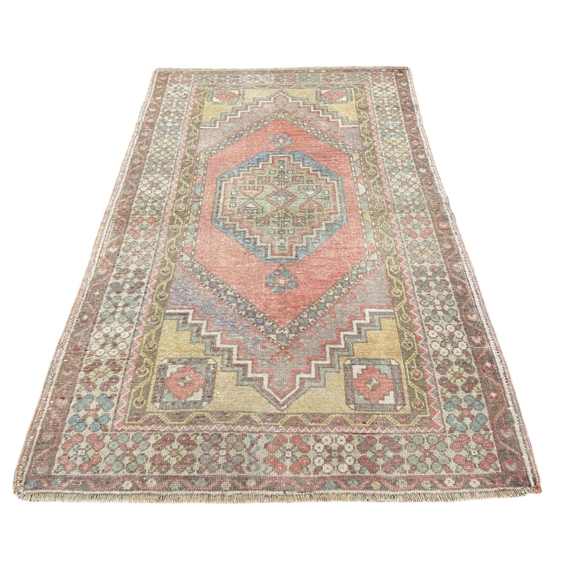 Muted Faded Color Turkish Oushak Rug