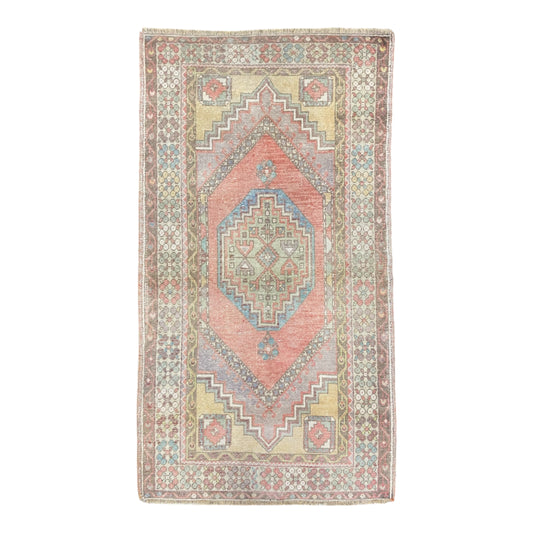 Muted Faded Color Turkish Oushak Rug