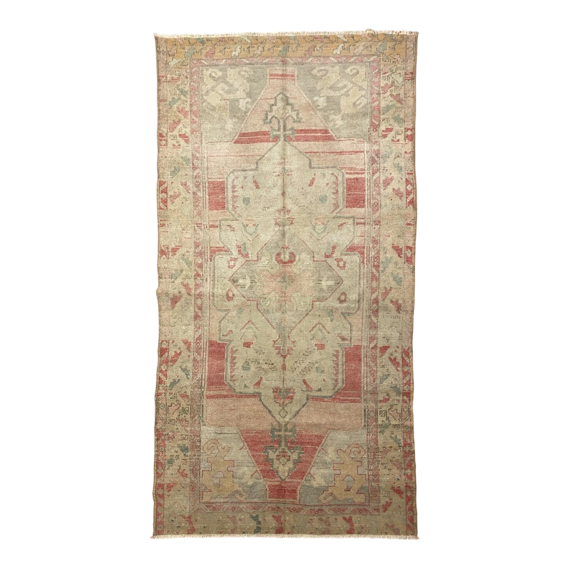 Muted Faded Turkish Oushak Rug with Soft Pastel Colors - Kilim Art Gallery
