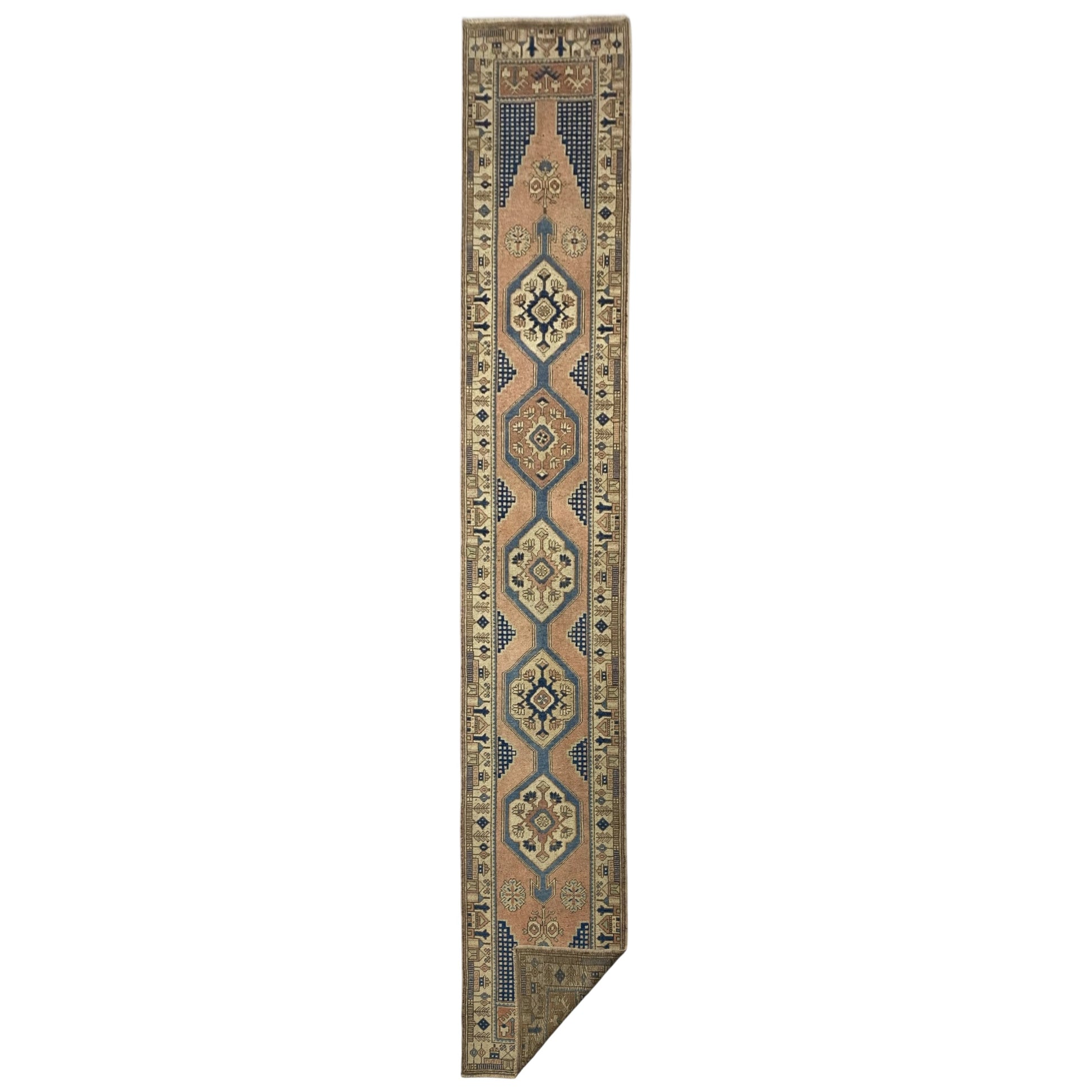 Muted Vintage Turkish Hallway / Kitchen Runner YAHYALI Rug - Kilim Art Gallery