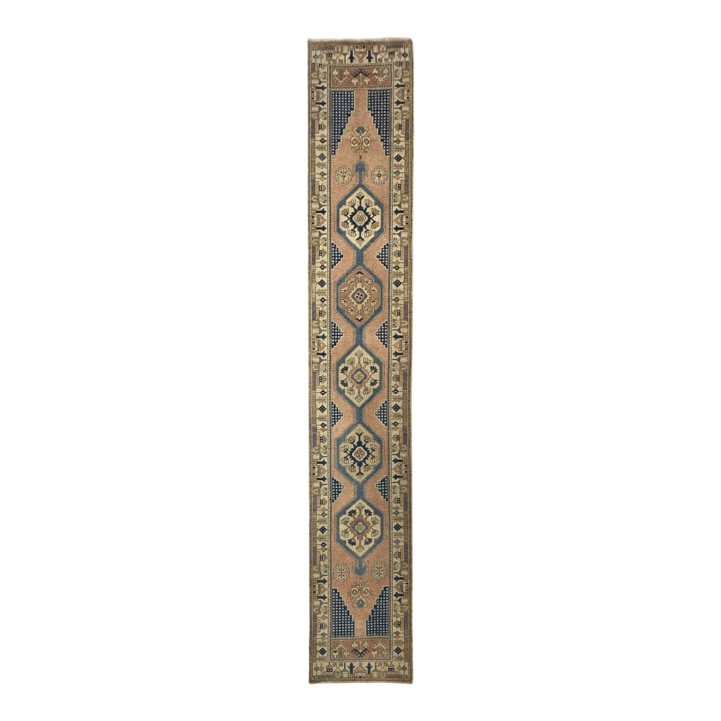 Muted Vintage Turkish Hallway / Kitchen Runner YAHYALI Rug - Kilim Art Gallery
