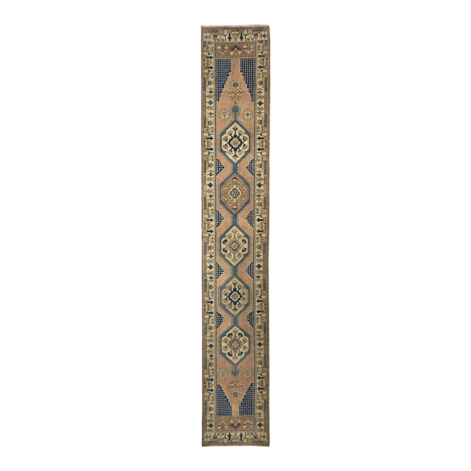 Muted Vintage Turkish Hallway / Kitchen Runner YAHYALI Rug - Kilim Art Gallery