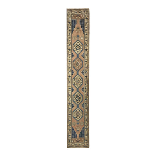 Muted Vintage Turkish Hallway / Kitchen Runner YAHYALI Rug - Kilim Art Gallery