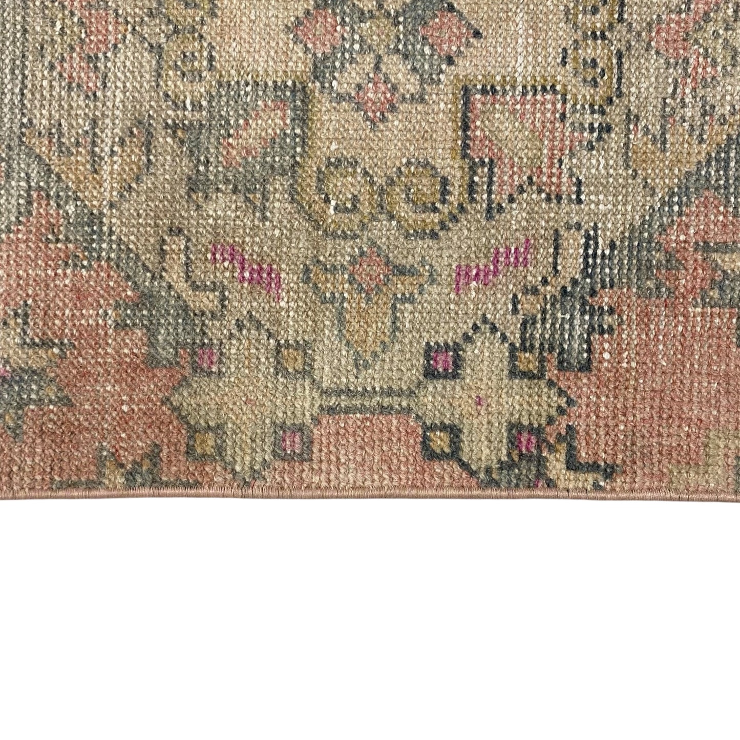 Narrow Vintage Turkish Oushak Runner Rug - Kilim Art Gallery