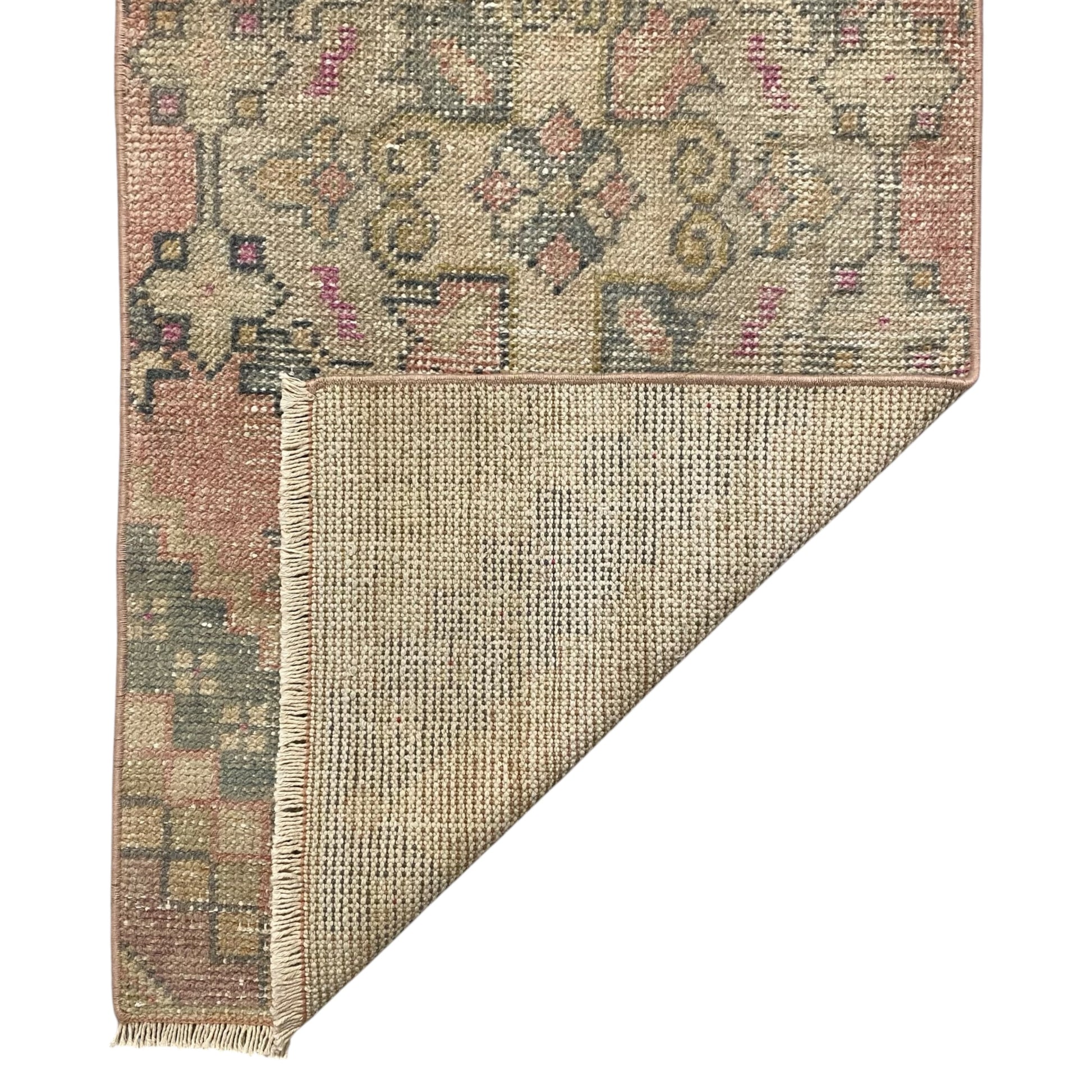 Narrow Vintage Turkish Oushak Runner Rug - Kilim Art Gallery