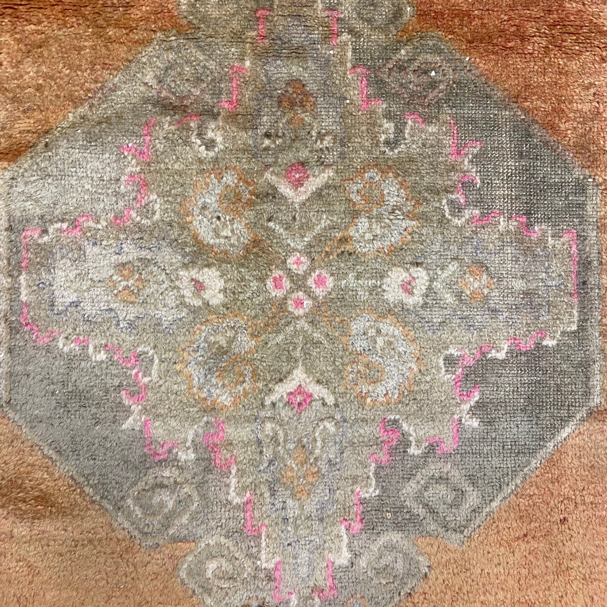 Narrow Vintage Turkish Oushak Runner Rug - Kilim Art Gallery
