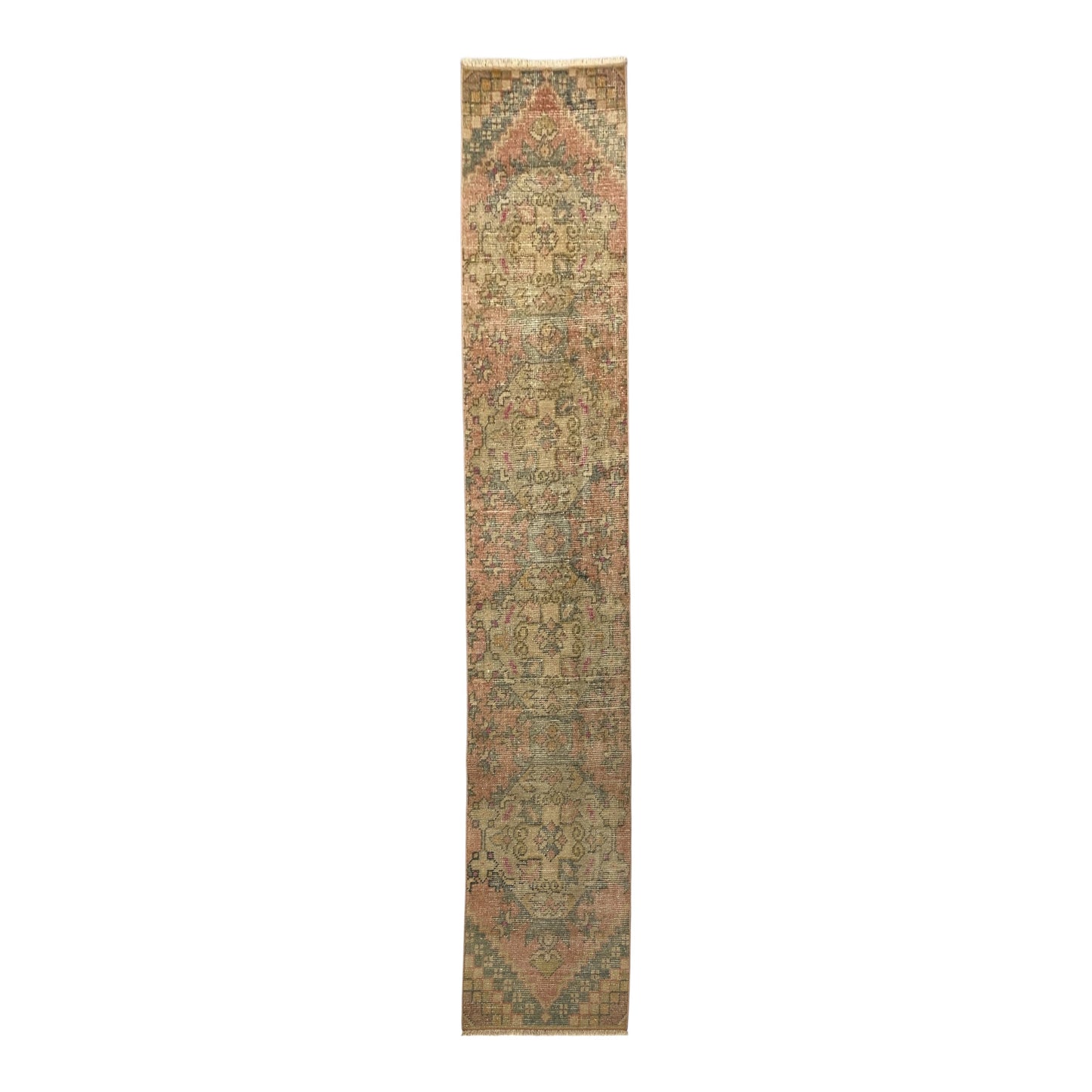 Narrow Vintage Turkish Oushak Runner Rug - Kilim Art Gallery