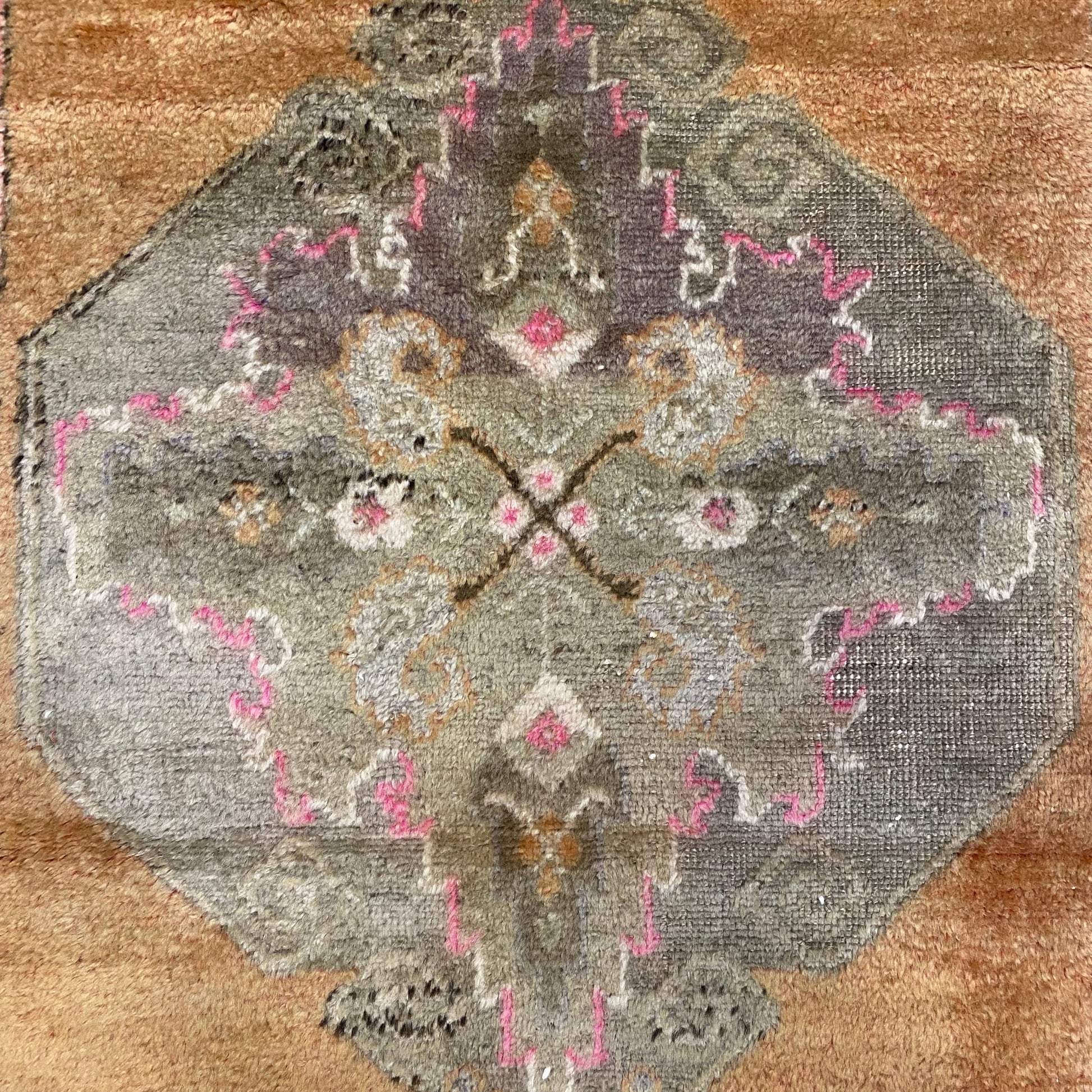 Narrow Vintage Turkish Oushak Runner Rug - Kilim Art Gallery