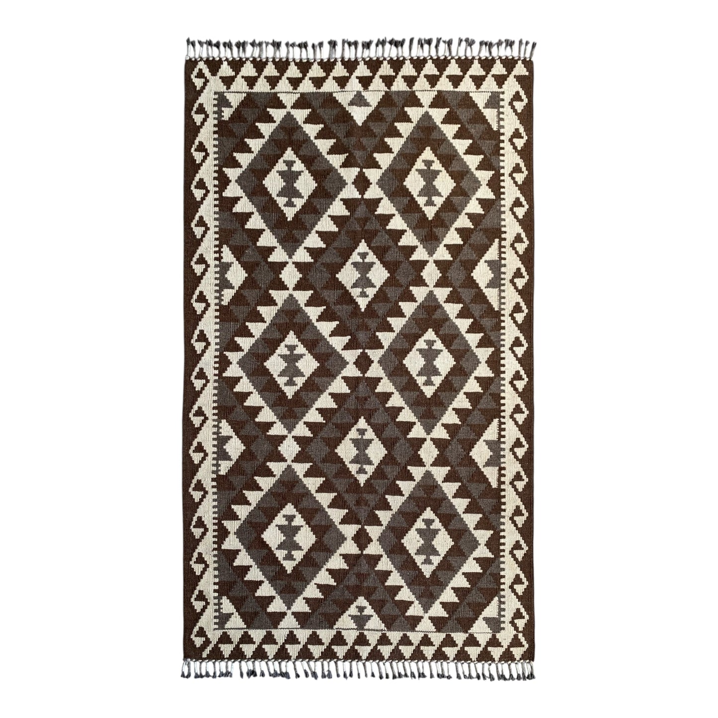 Natural Undyed Geometric Kilim Rug Kelim - Kilim Art Gallery