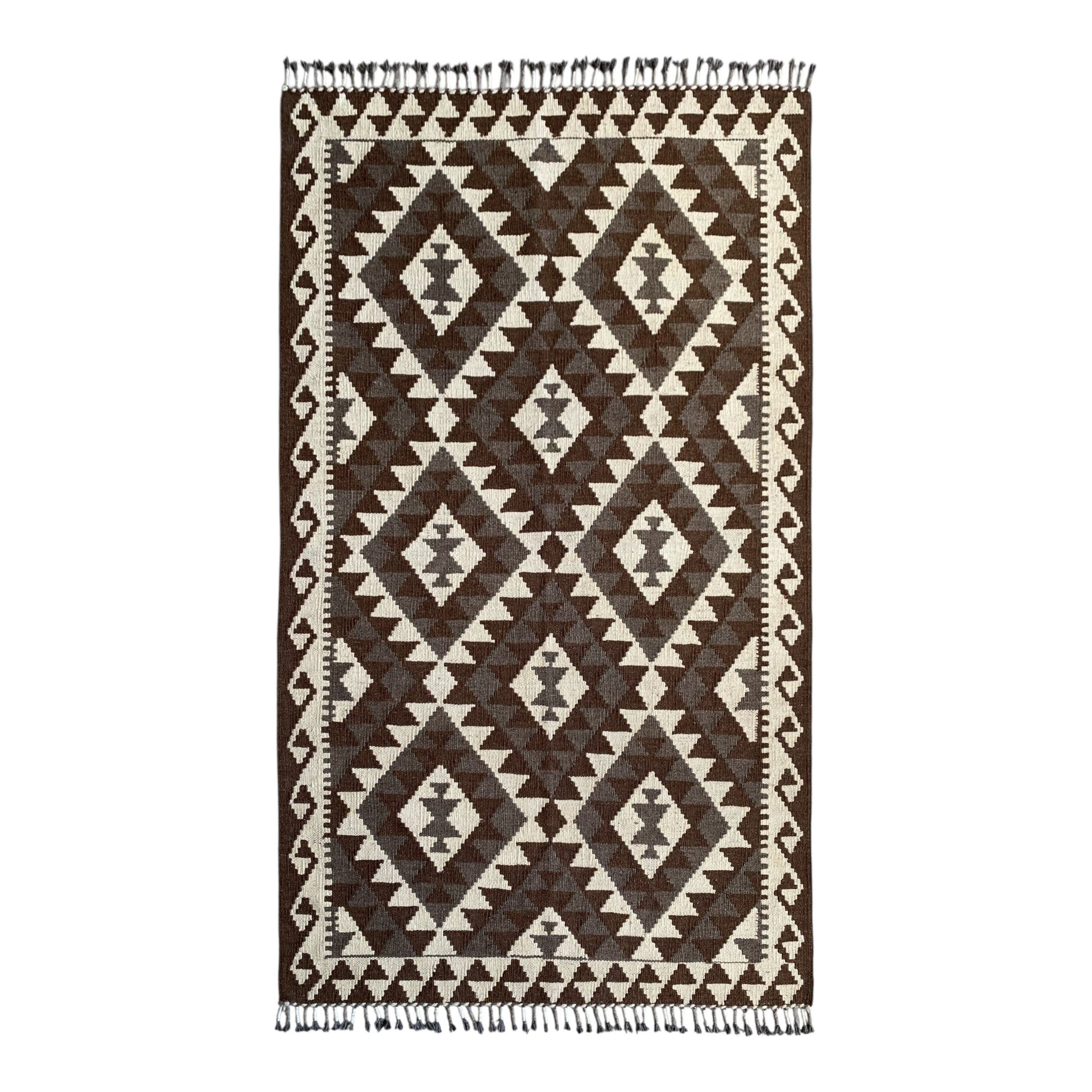 Natural Undyed Geometric Kilim Rug Kelim - Kilim Art Gallery