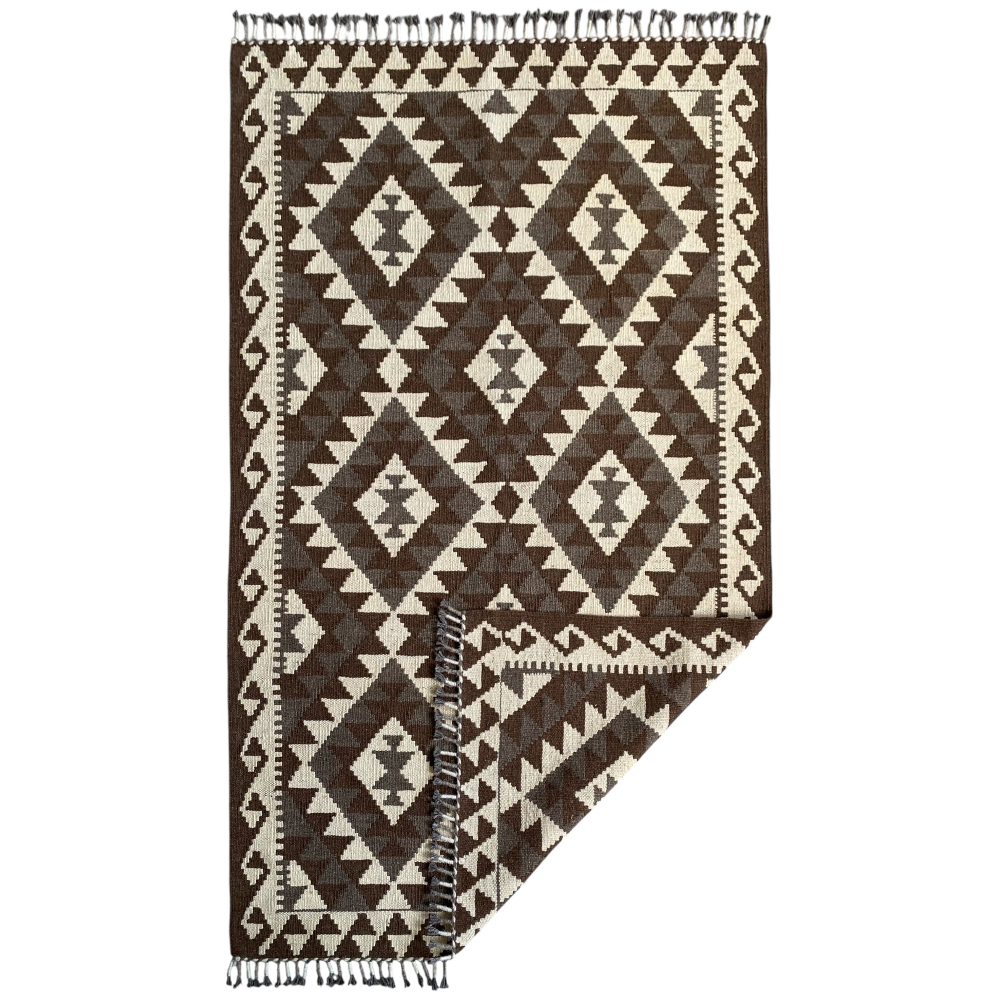 Natural Undyed Geometric Kilim Rug Kelim - Kilim Art Gallery