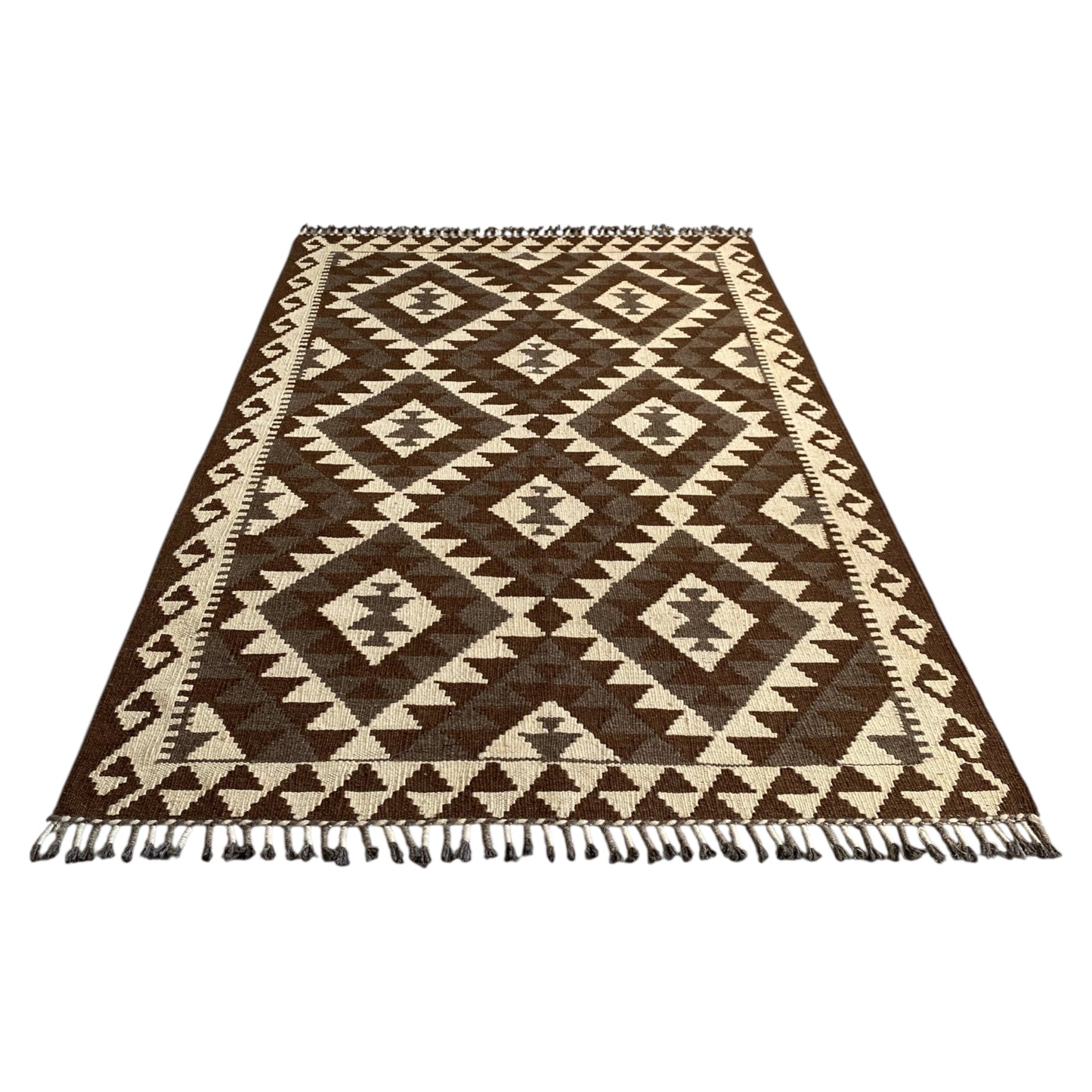Natural Undyed Geometric Kilim Rug Kelim - Kilim Art Gallery