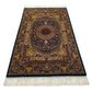 Navy Blue Hereke Modal Silk Rug - Kilim Art Gallery