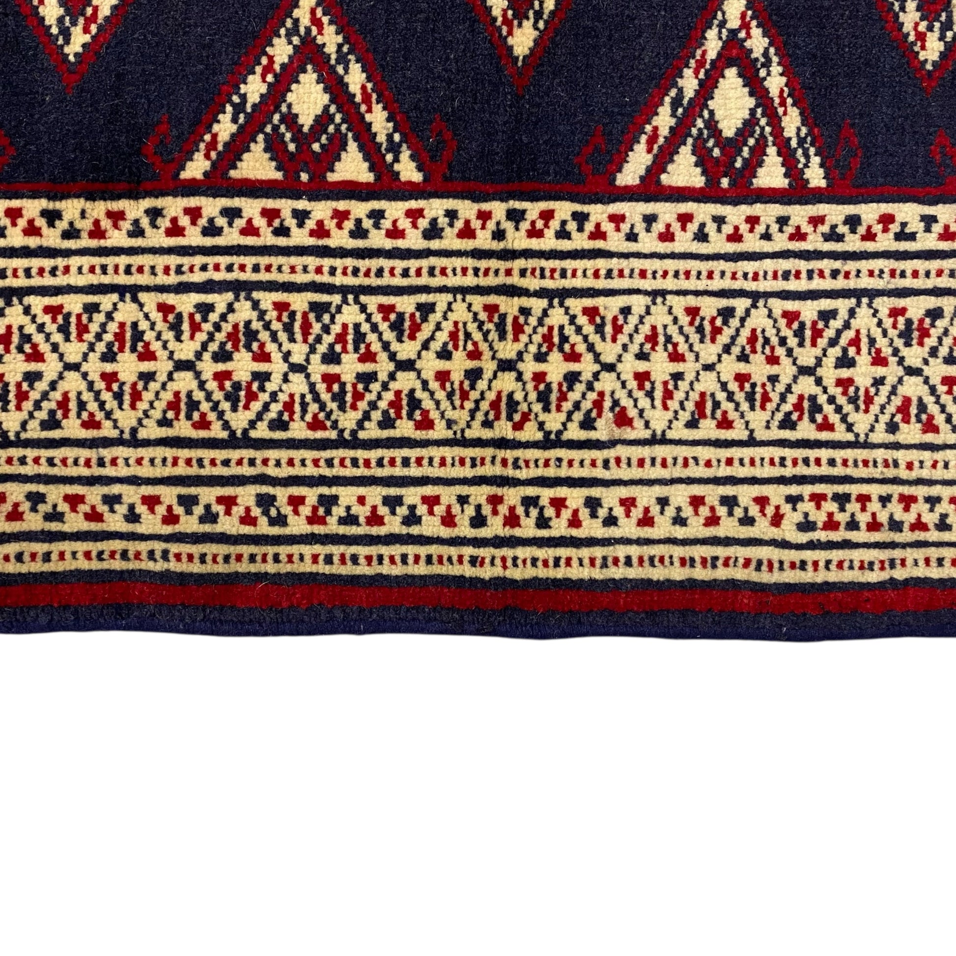 Navy Blue Turkmen Sultan Buhara Small Rug - Kilim Art Gallery