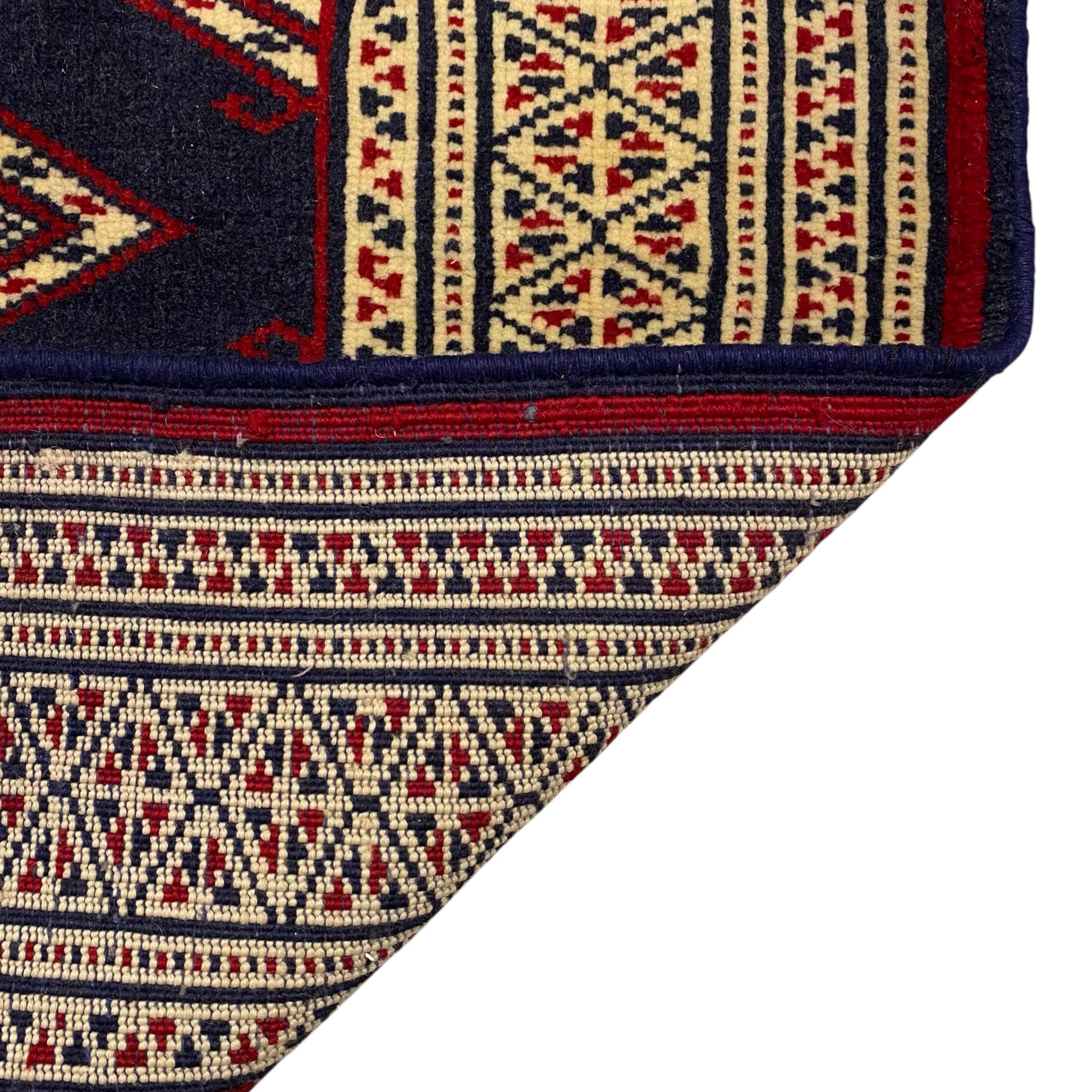 Navy Blue Turkmen Sultan Buhara Small Rug - Kilim Art Gallery