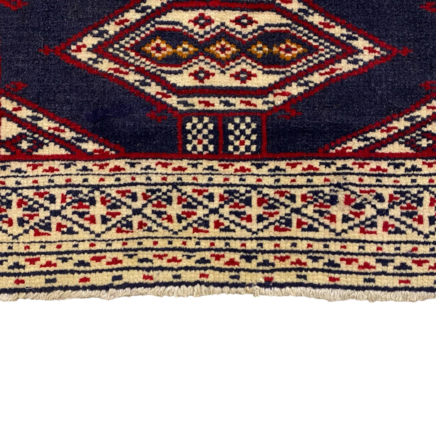 Navy Blue Turkmen Sultan Buhara Small Rug - Kilim Art Gallery
