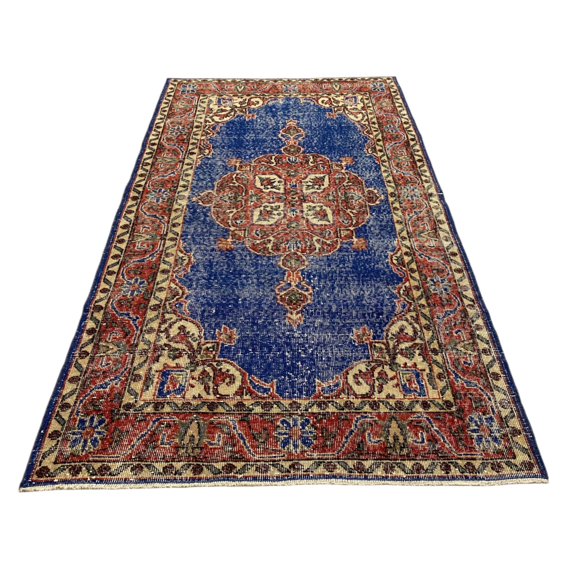 Navy Blue Vintage Turkish Oushak Rug - Kilim Art Gallery