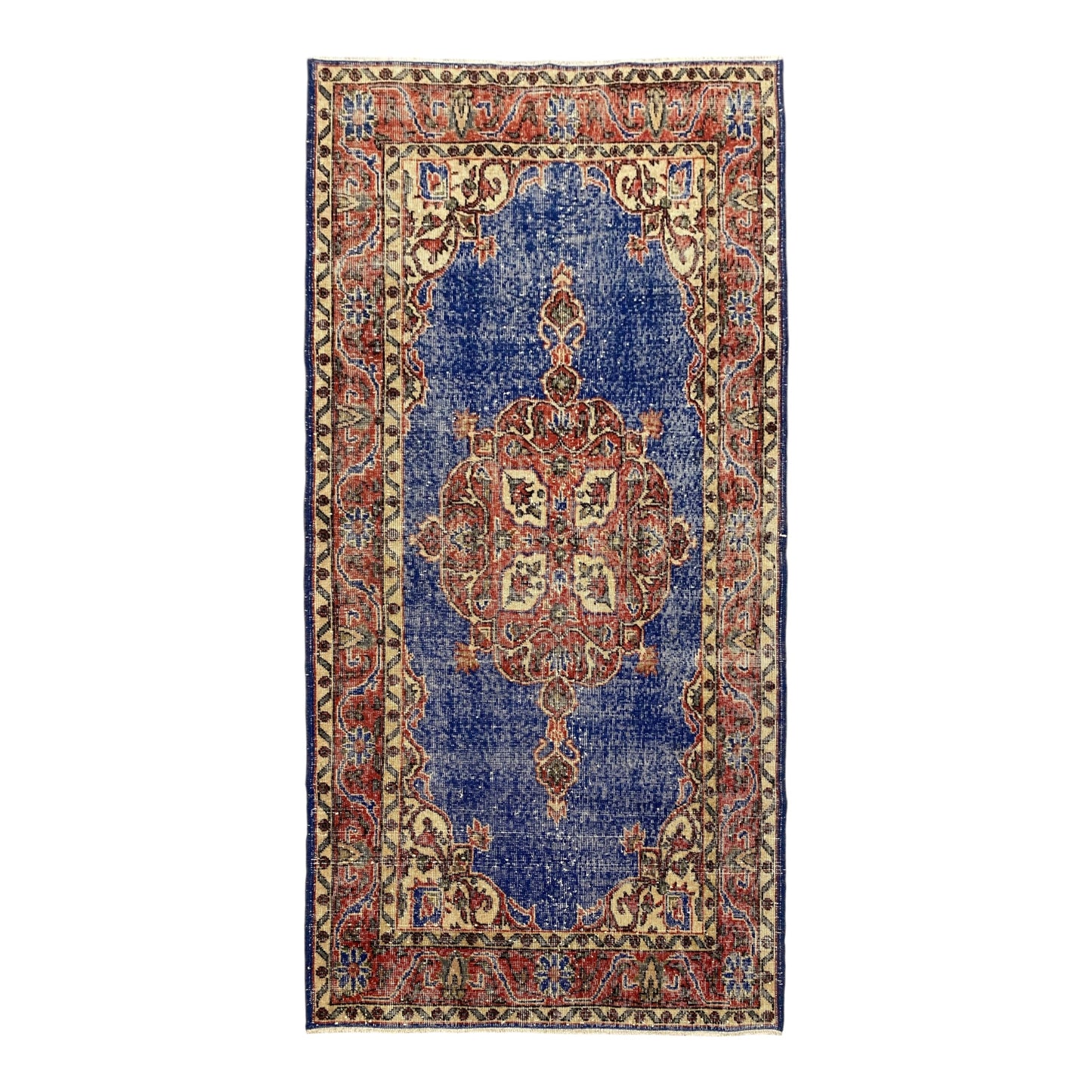 Navy Blue Vintage Turkish Oushak Rug - Kilim Art Gallery