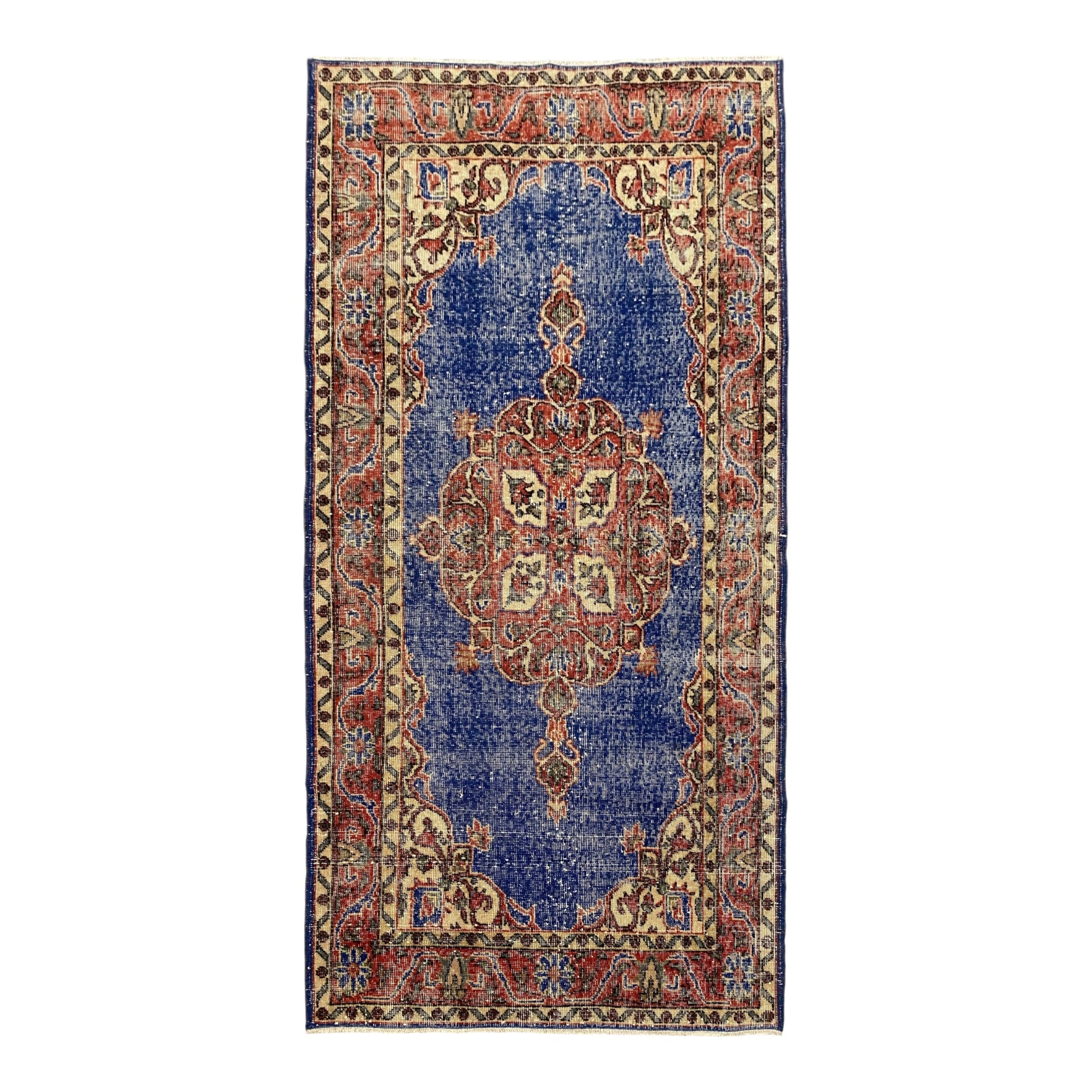 Navy Blue Vintage Turkish Oushak Rug - Kilim Art Gallery