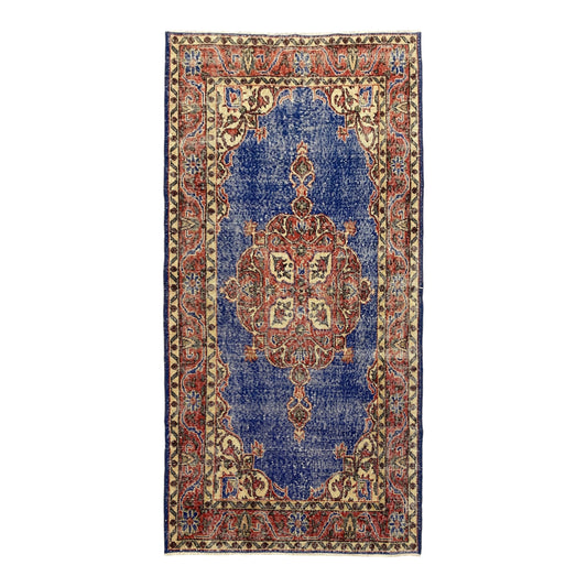 Navy Blue Vintage Turkish Oushak Rug - Kilim Art Gallery