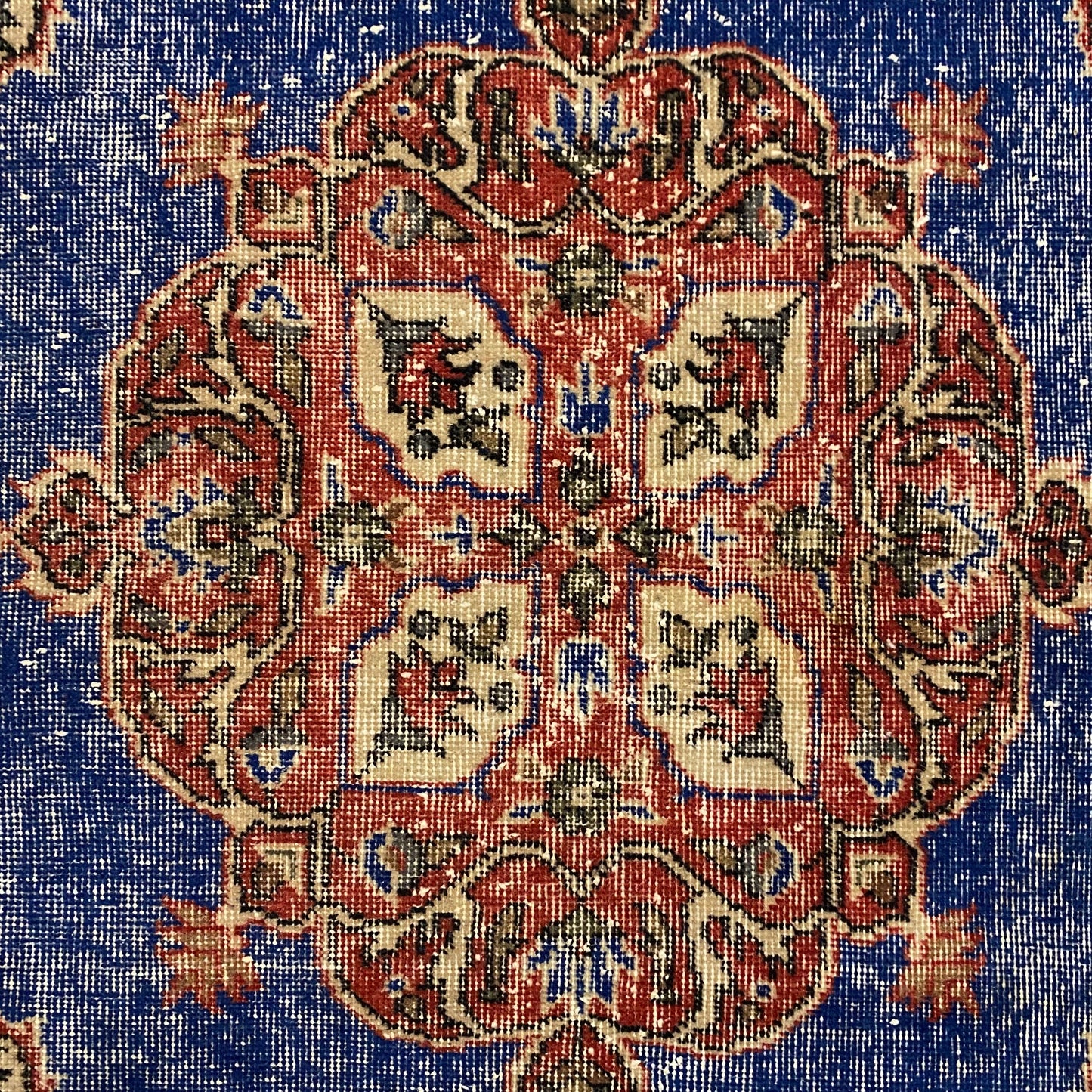 Navy Blue Vintage Turkish Oushak Rug - Kilim Art Gallery