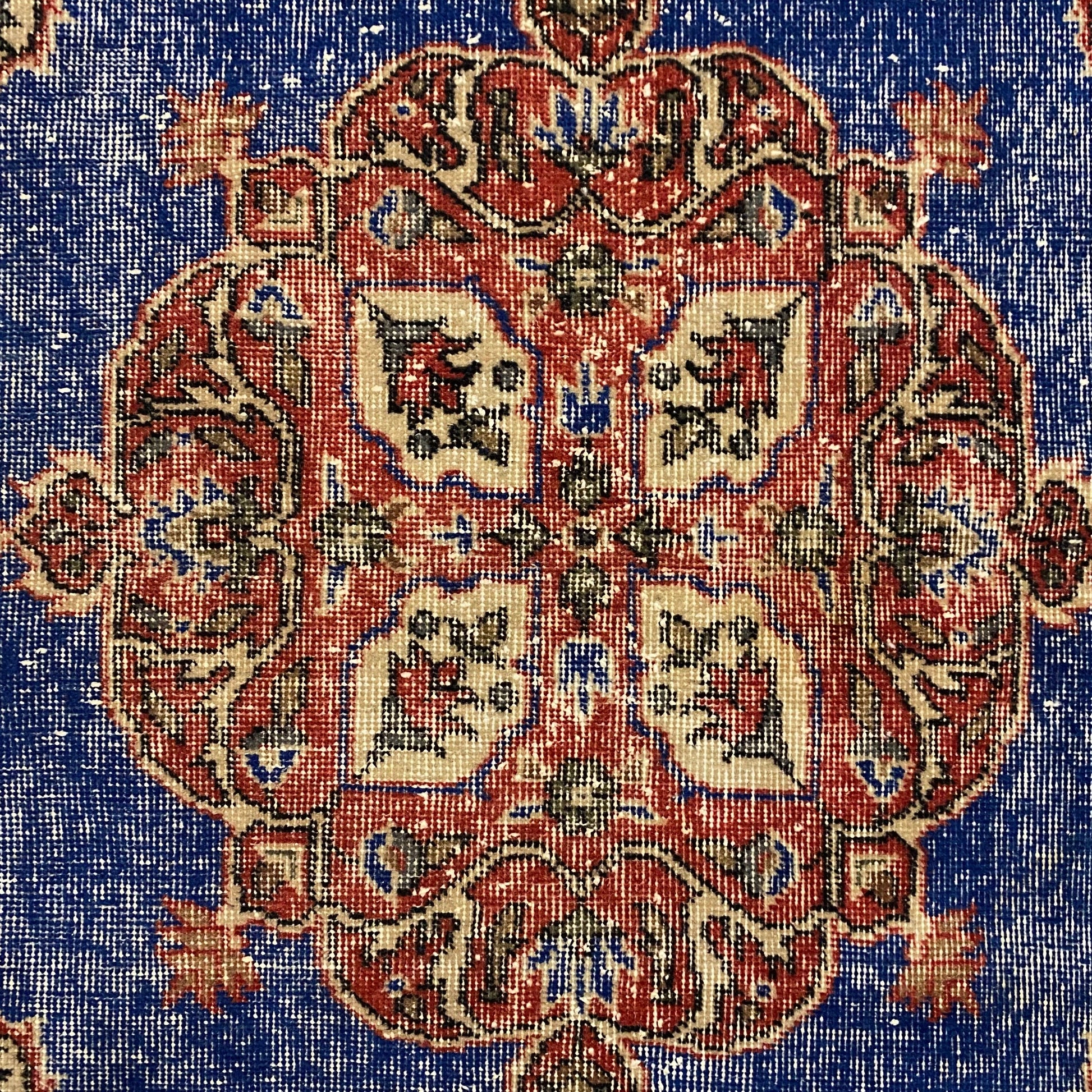 Navy Blue Vintage Turkish Oushak Rug - Kilim Art Gallery