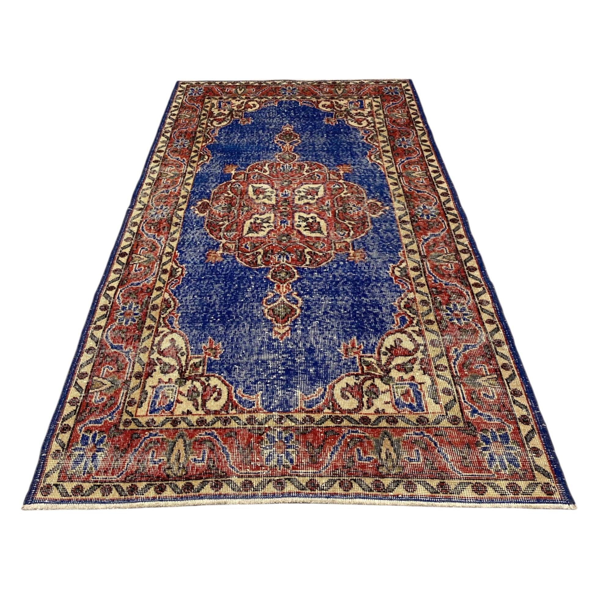 Navy Blue Vintage Turkish Oushak Rug - Kilim Art Gallery