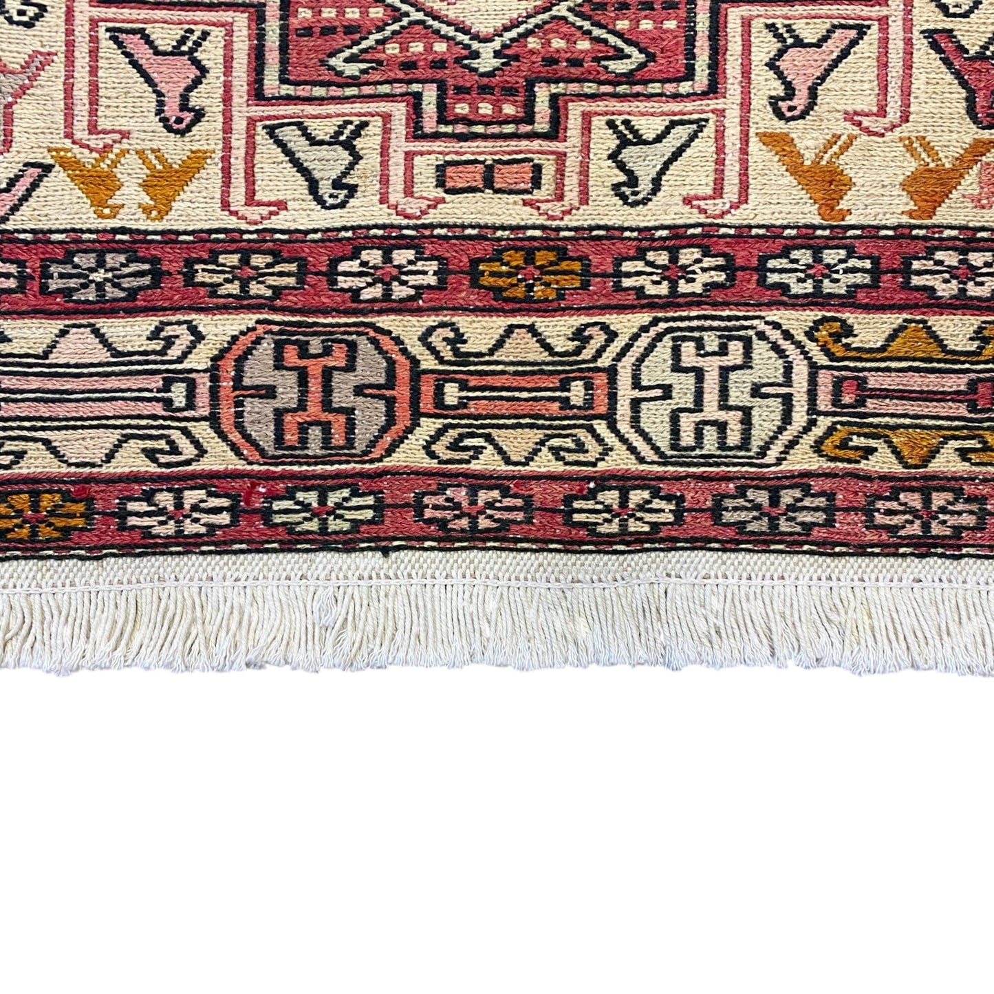 Noah's Ark Design Silk Soumak Rug - Kilim Art Gallery