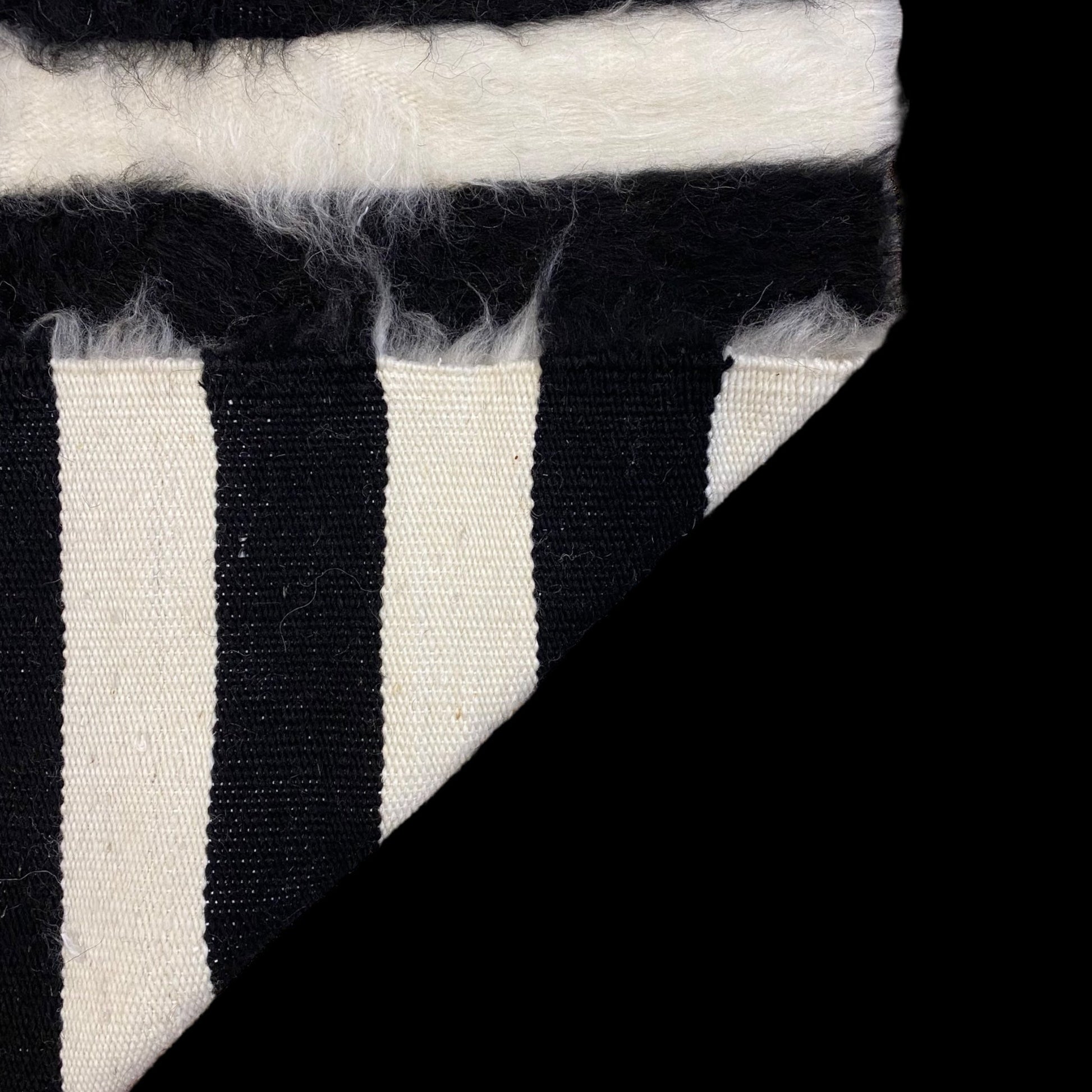 Nordic Scandinavian Style Black and White Striped Turkish Siirt Blanket Kilim Rug - Kilim Art Gallery