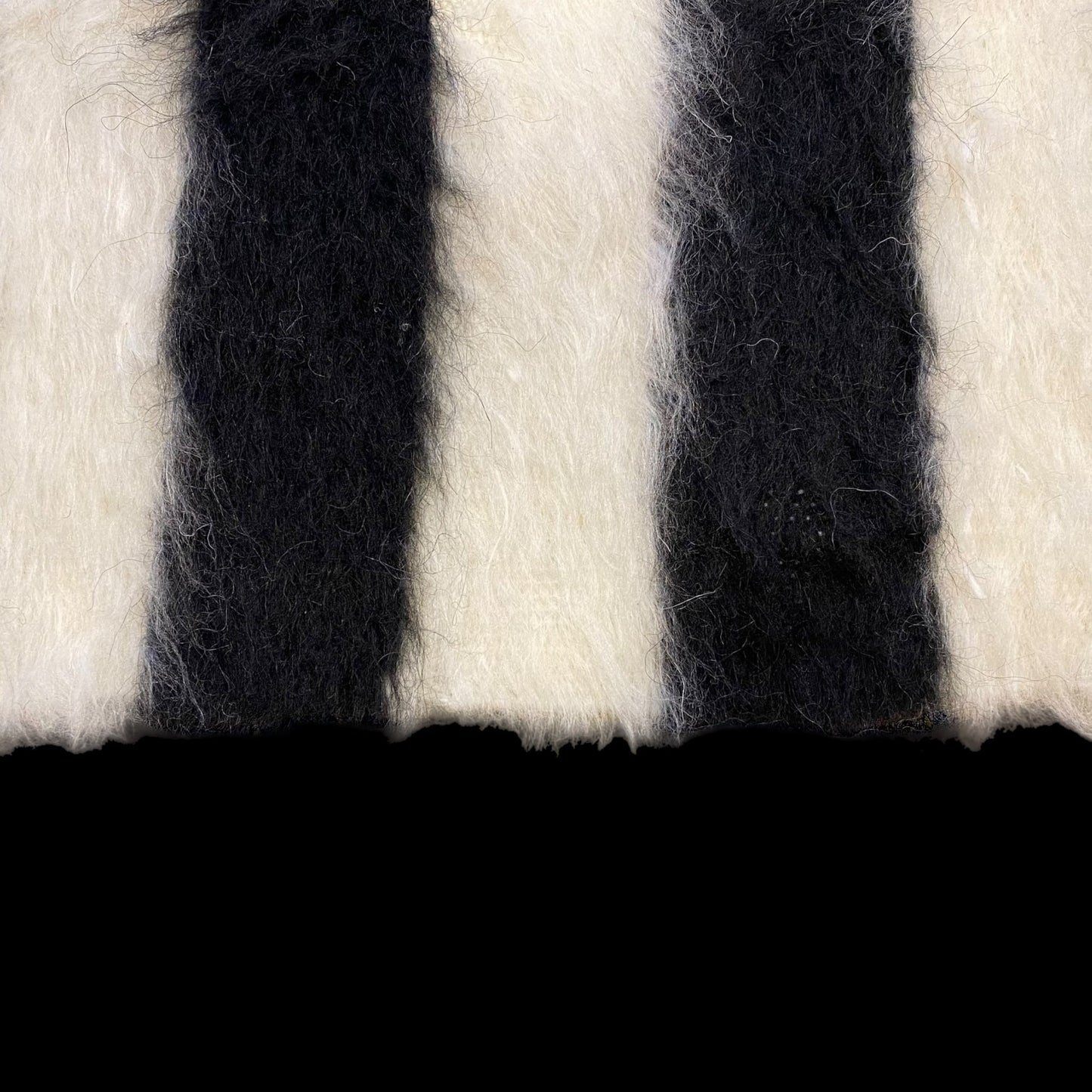 Nordic Scandinavian Style Black and White Striped Turkish Siirt Blanket Kilim Rug - Kilim Art Gallery