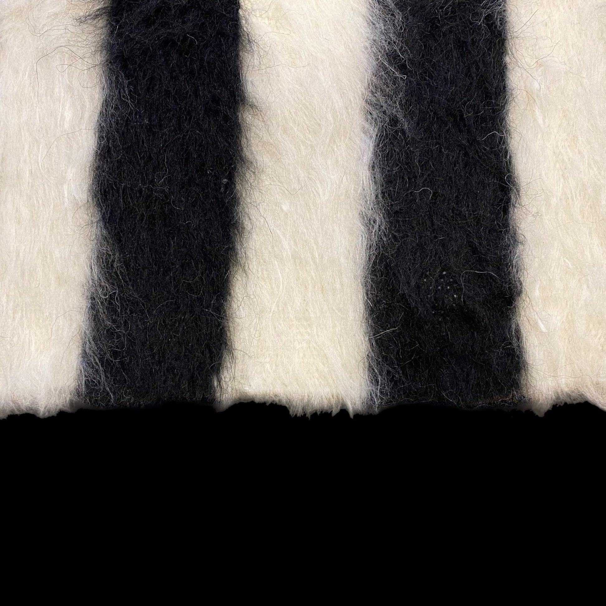 Nordic Scandinavian Style Black and White Striped Turkish Siirt Blanket Kilim Rug - Kilim Art Gallery