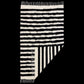 Nordic Scandinavian Style Black and White Striped Turkish Siirt Blanket Kilim Rug - Kilim Art Gallery