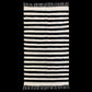 Nordic Scandinavian Style Black and White Striped Turkish Siirt Blanket Kilim Rug - Kilim Art Gallery