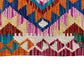 Orange Color Geometric Aztec Eye Dazzler Boho Kilim Rug - Kilim Art Gallery