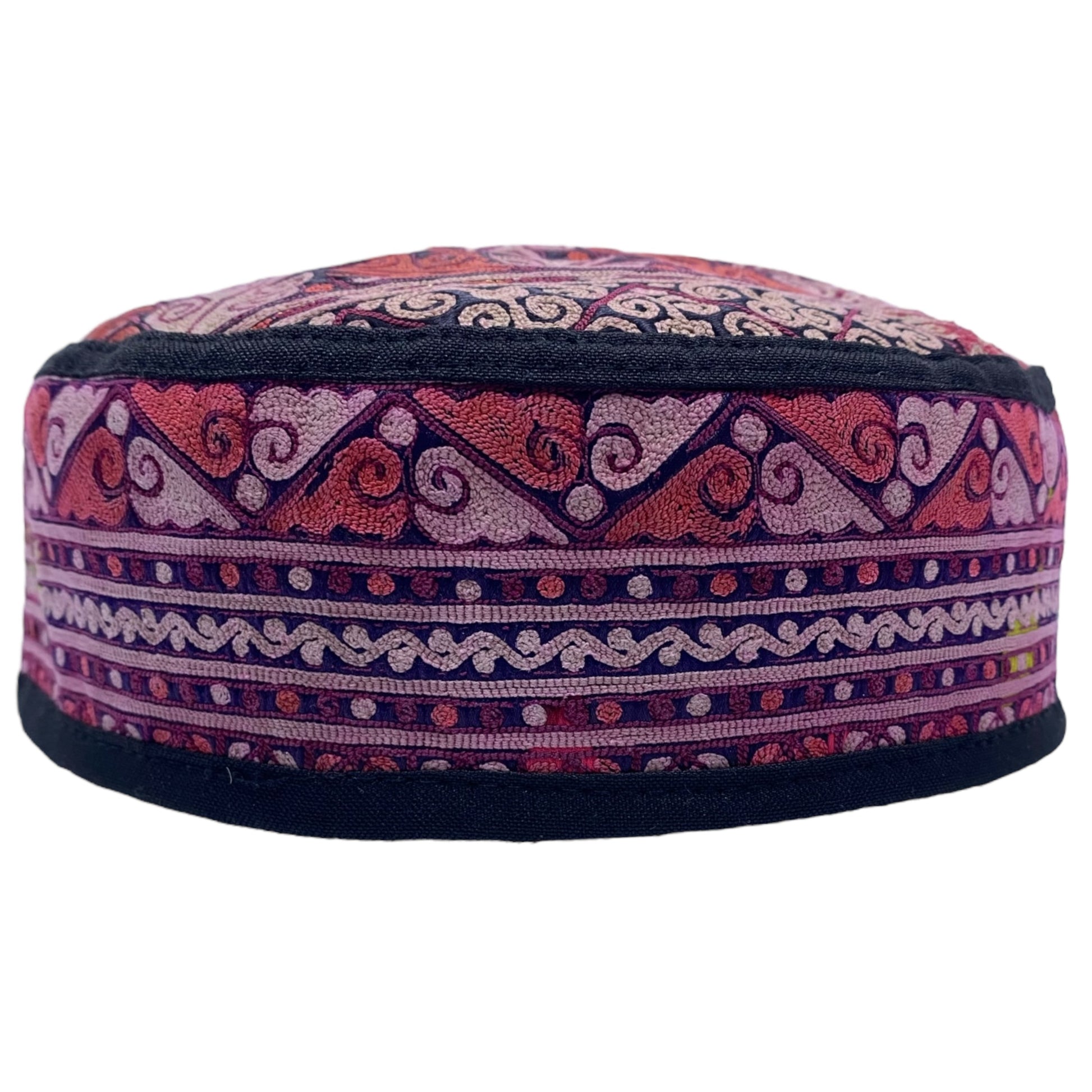 Orange White Turkmen Hat - Kilim Art Gallery