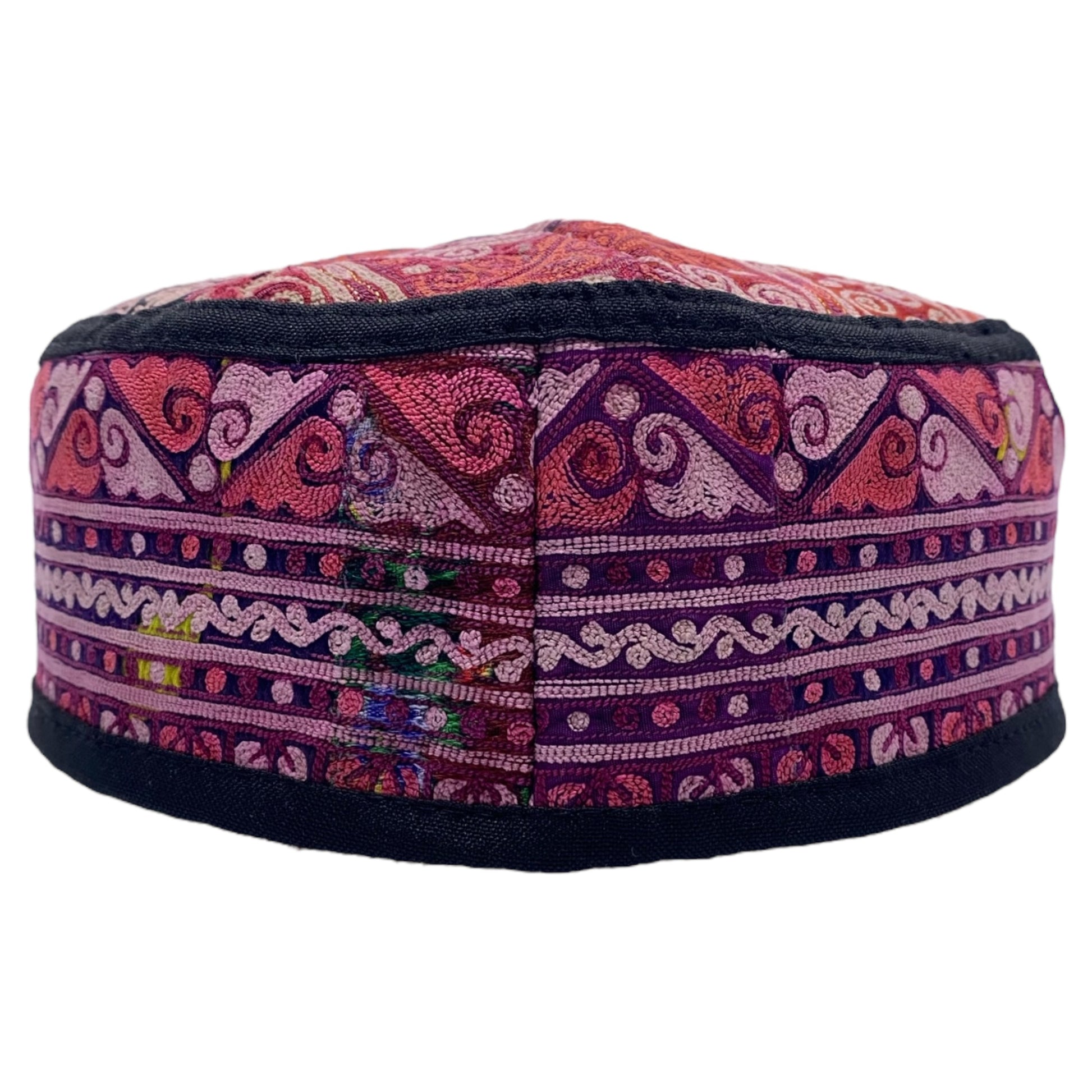 Orange White Turkmen Hat - Kilim Art Gallery