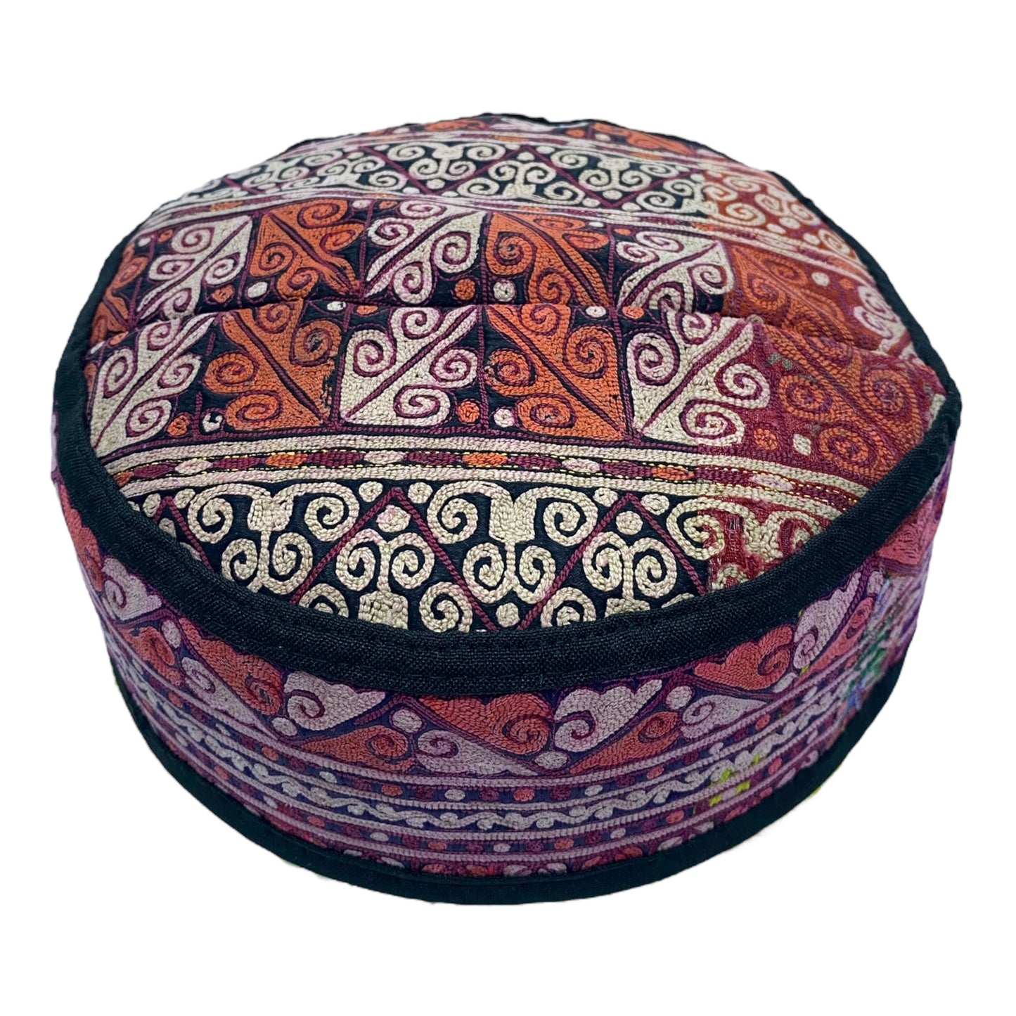 Orange White Turkmen Hat - Kilim Art Gallery