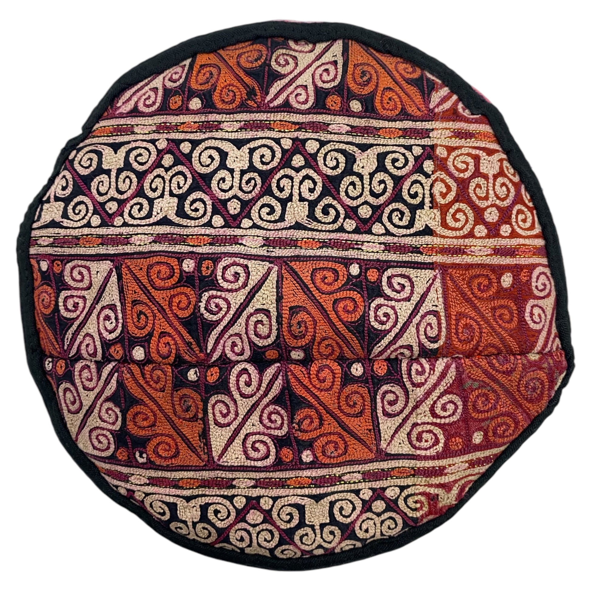 Orange White Turkmen Hat - Kilim Art Gallery