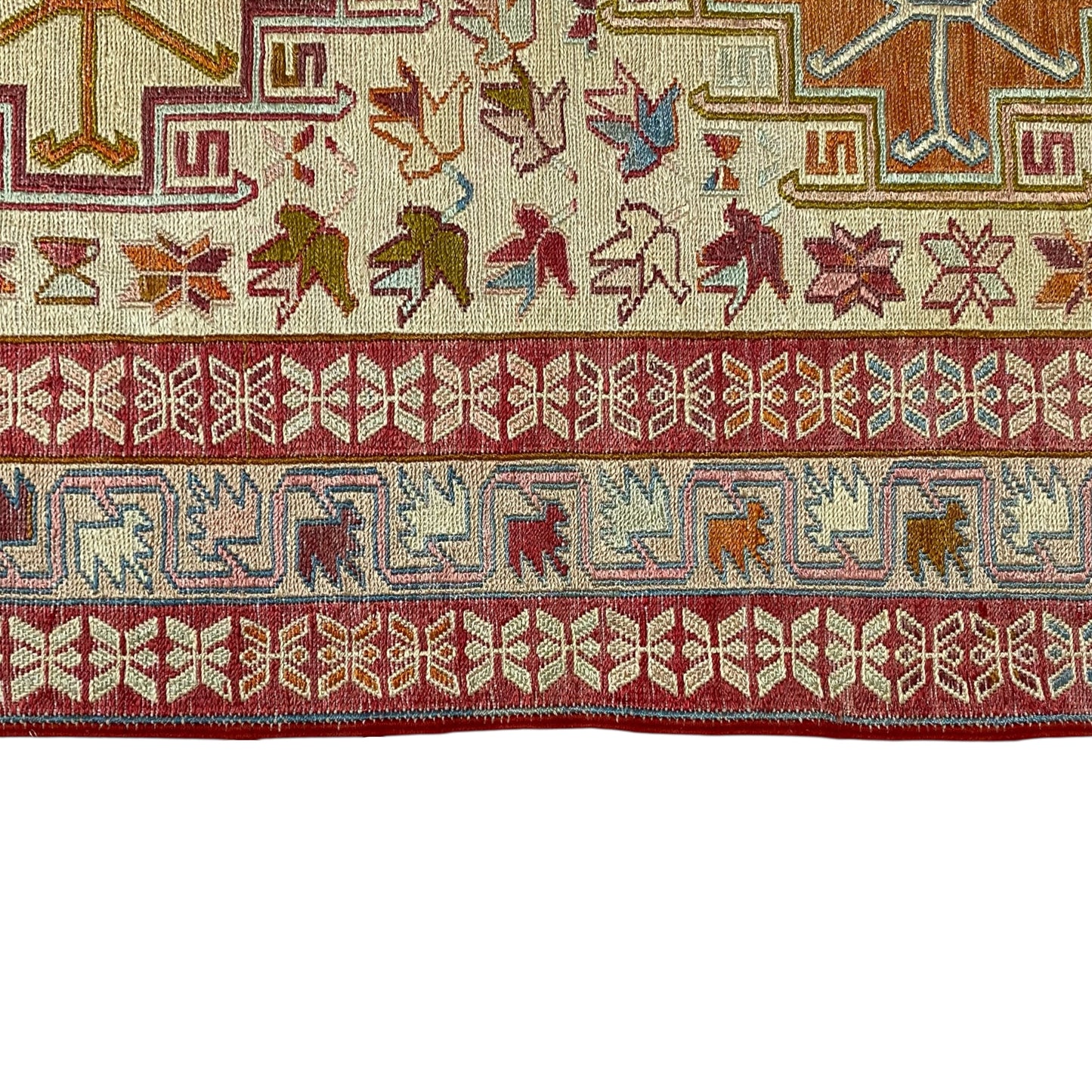 Pair Of Twin Silk Soumak Rugs - Kilim Art Gallery