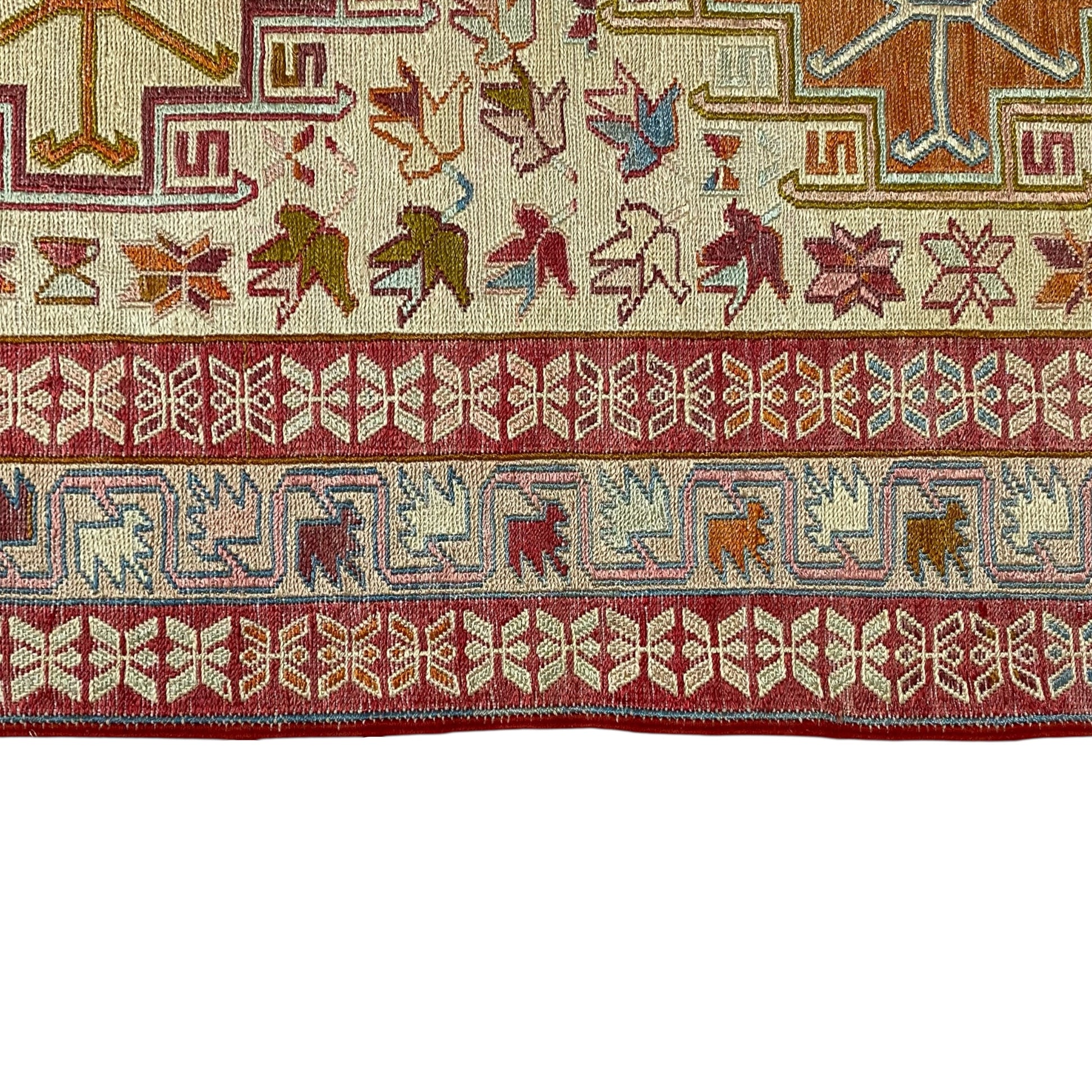 Pair Of Twin Silk Soumak Rugs - Kilim Art Gallery