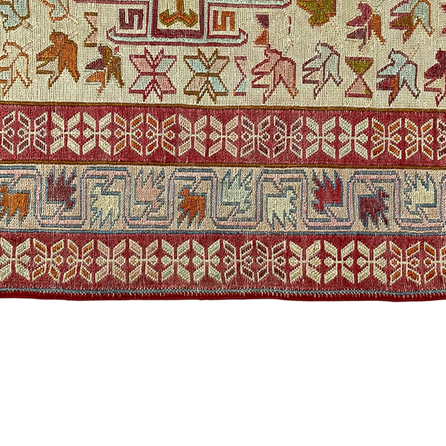Pair Of Twin Silk Soumak Rugs - Kilim Art Gallery
