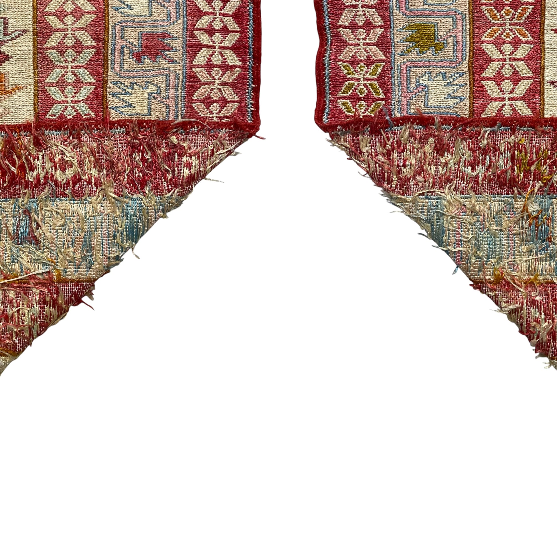 Pair Of Twin Silk Soumak Rugs - Kilim Art Gallery