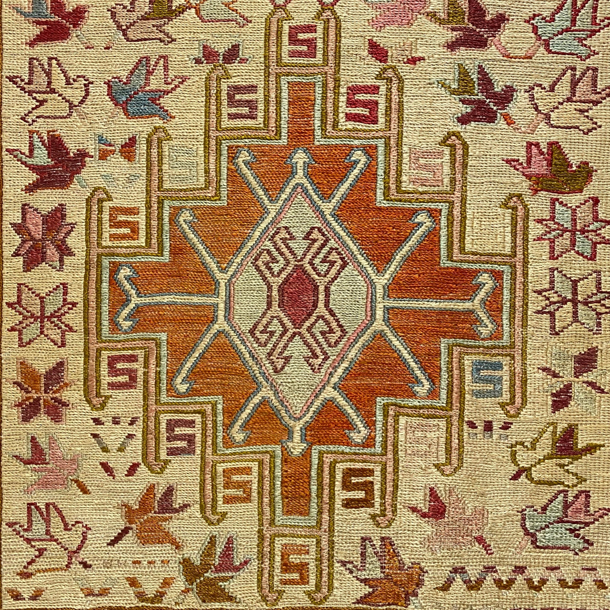 Pair Of Twin Silk Soumak Rugs - Kilim Art Gallery